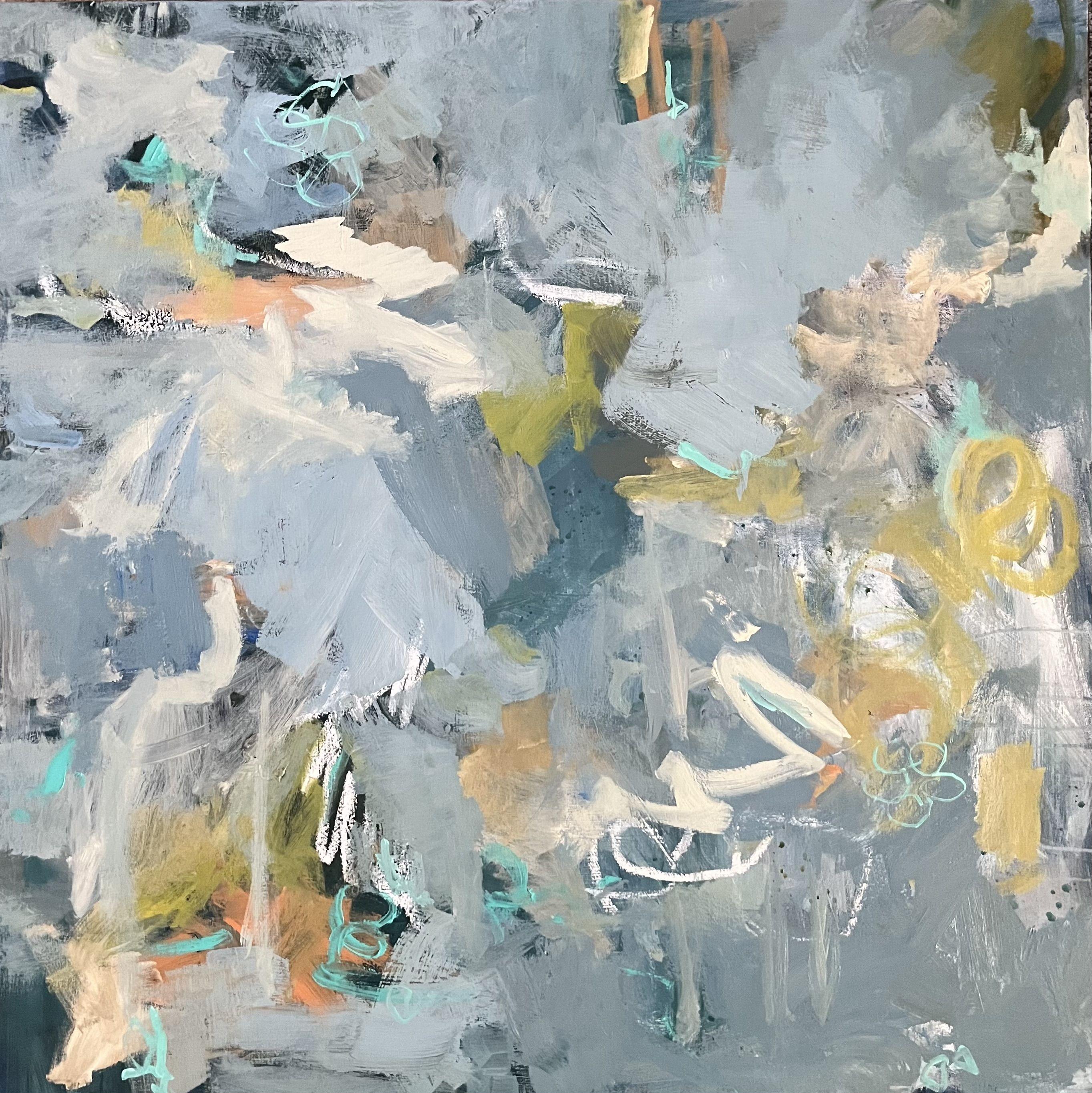 Sarah Boisvert  Abstract Painting - Lillyâ€s  Pond, Painting, Acrylic on Canvas