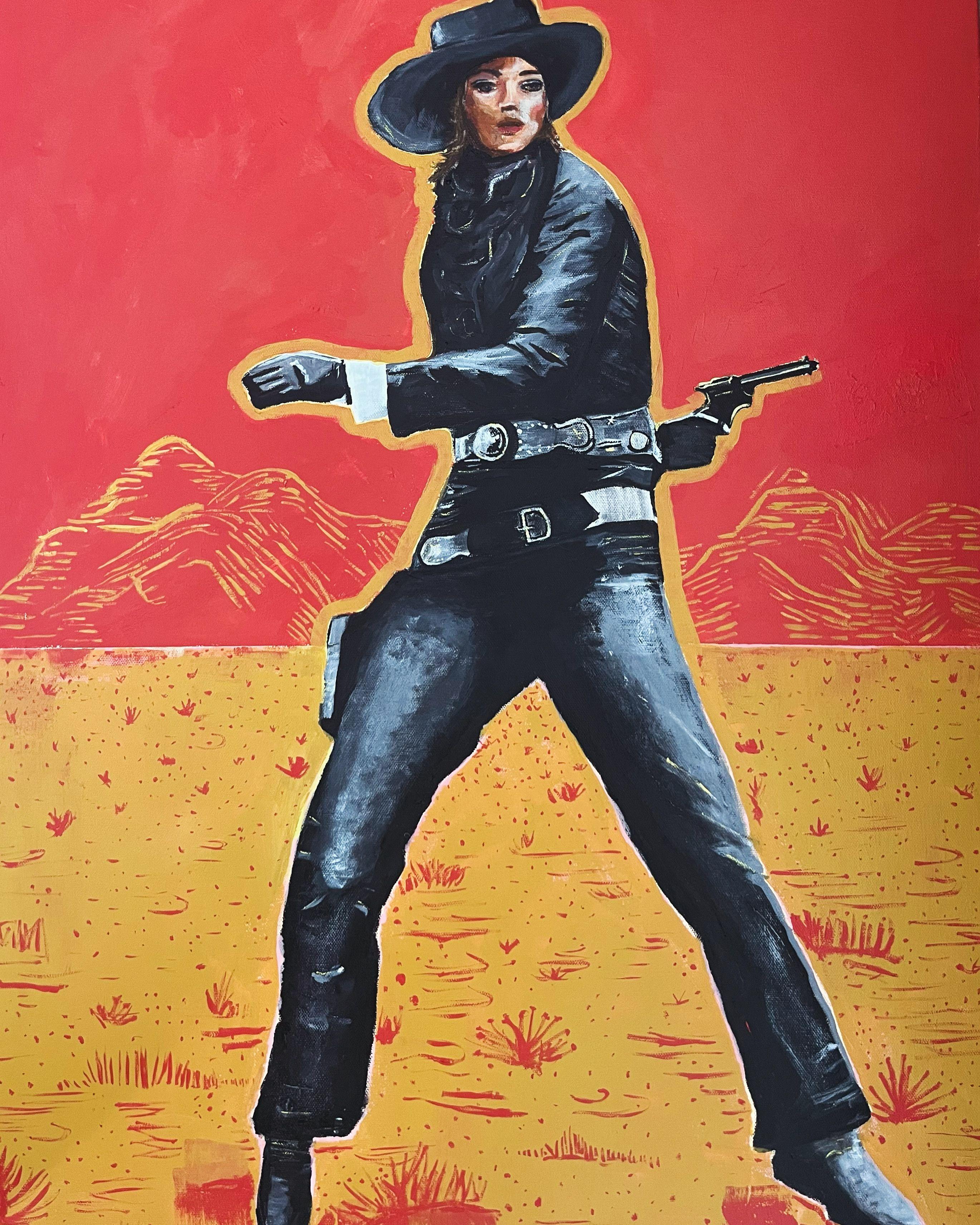 My latest collection is inspired by vintage cowgirls and the magic of West Texas. That magical transitional time when the day turns to night..  :: Painting :: Pop-Art :: This piece comes with an official certificate of authenticity signed by the