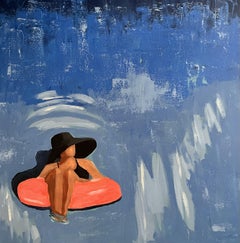 Pink Floaty, Painting, Acrylic on Canvas