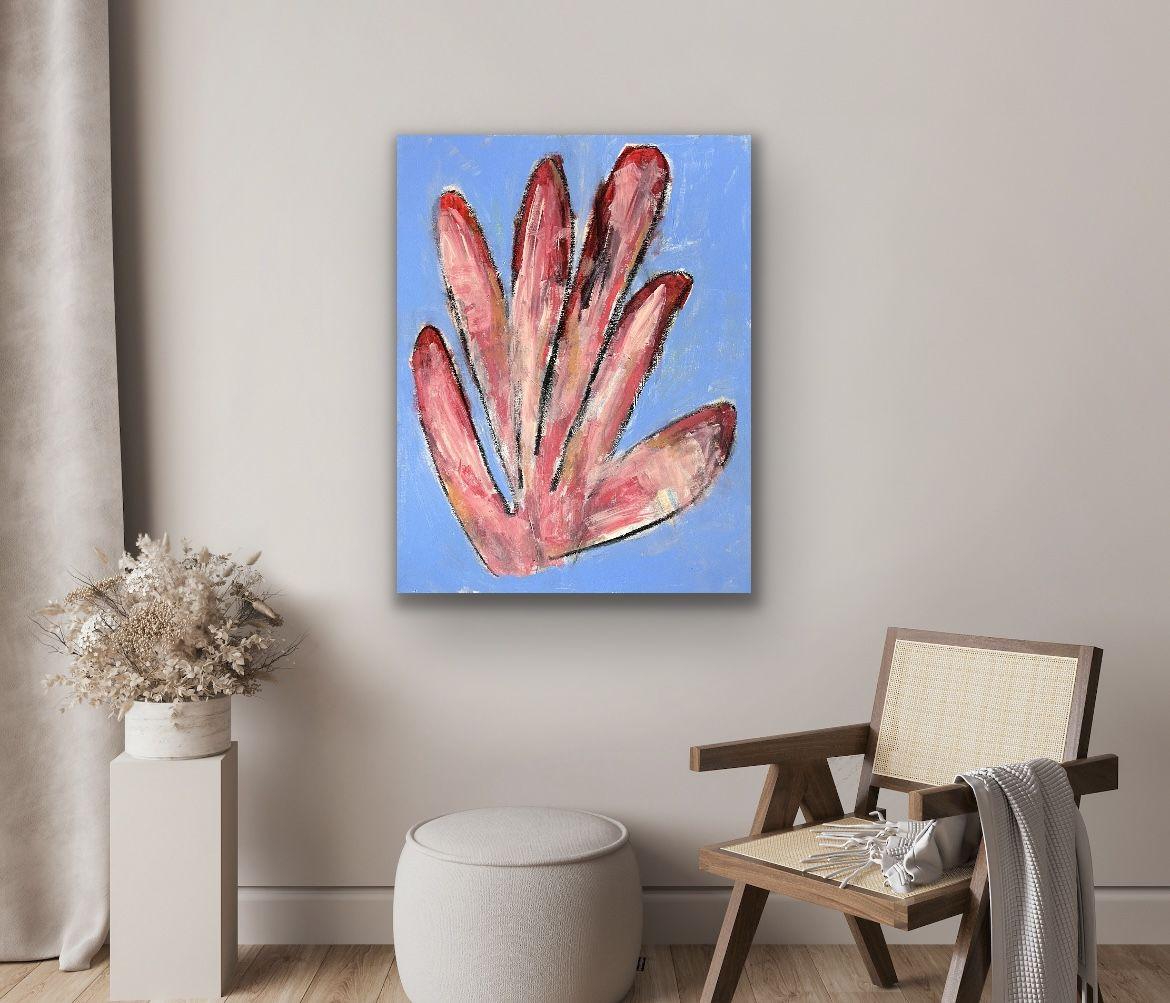Peinture - Coquillage rose, acrylique sur toile - Painting de Sarah Boisvert 