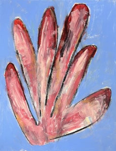 Peinture - Coquillage rose, acrylique sur toile