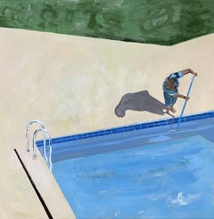 The Pool Cleaner, Painting, Acrylic on Canvas