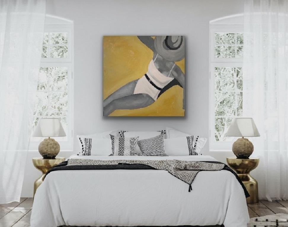 Yellow Sunbather, Painting, Acrylic on Canvas 1