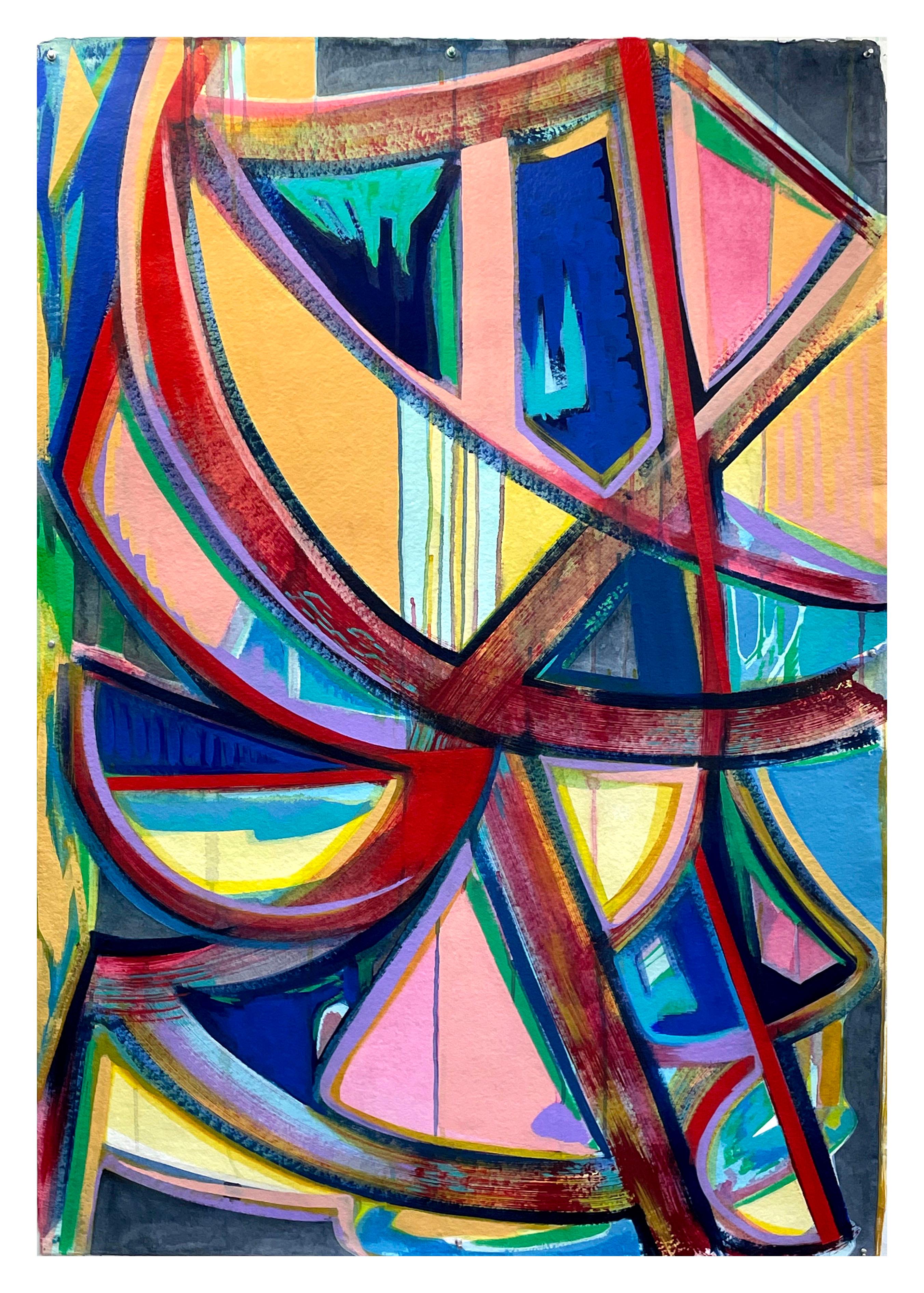 Sarah Brenneman Abstract Painting - All All Along, 2023, abstract, colorful, watercolor and acrylic on paper
