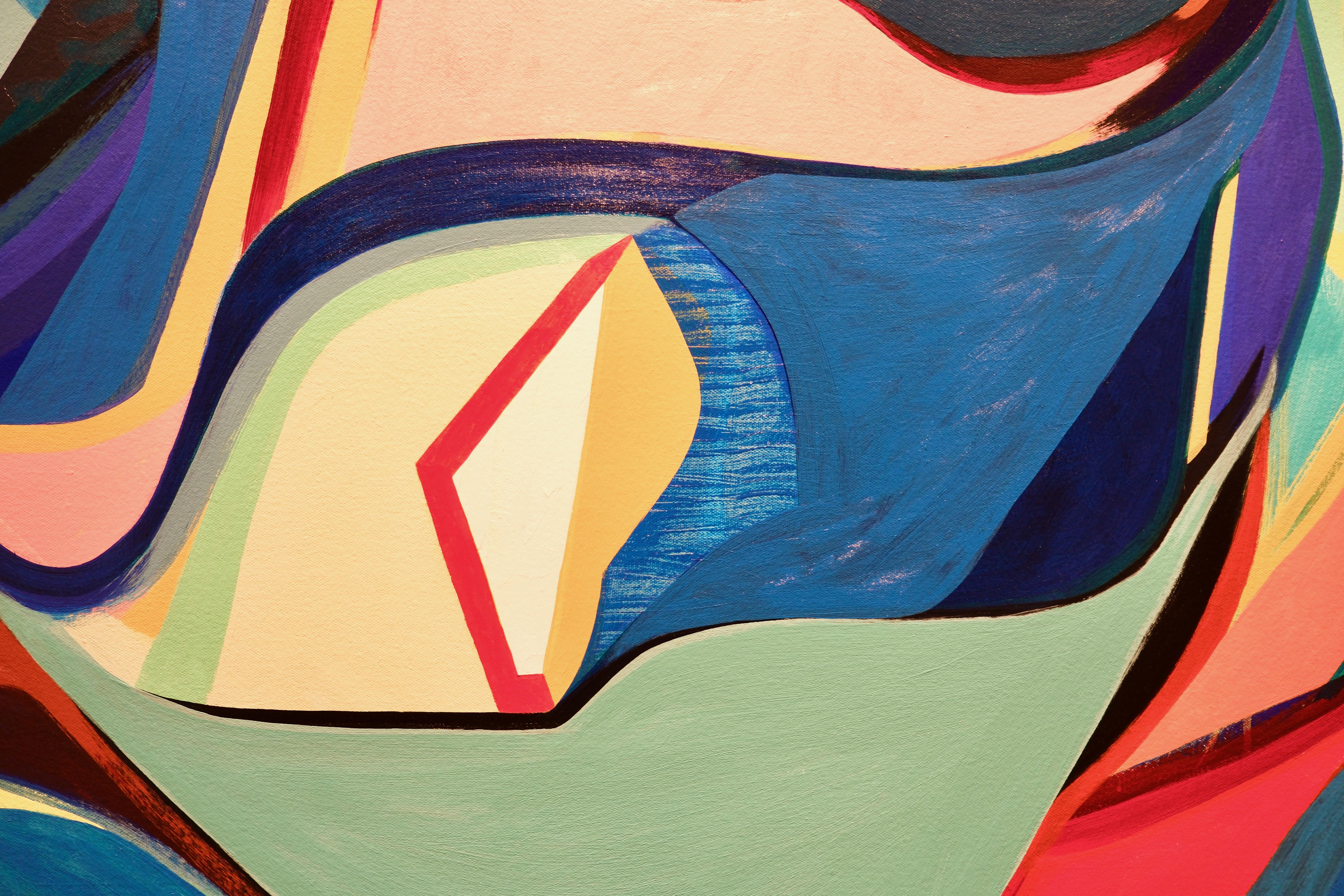 Dove, Geometric, Gestural Abstraction, Dripped Painting For Sale 1