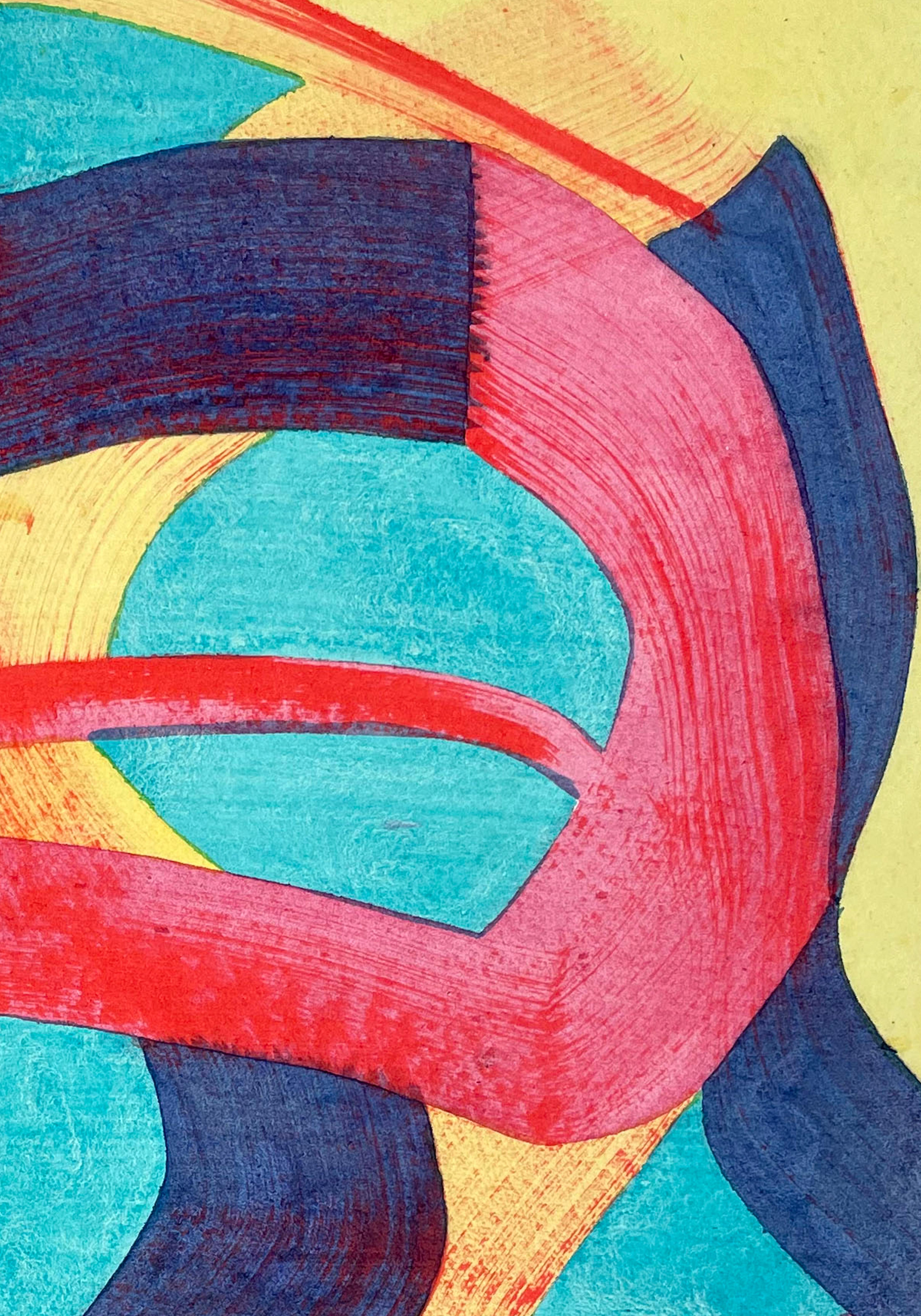 Das ist, was wir kennen, abstrakt, farbenfroh, Aquarell und Acryl auf Papier – Painting von Sarah Brenneman