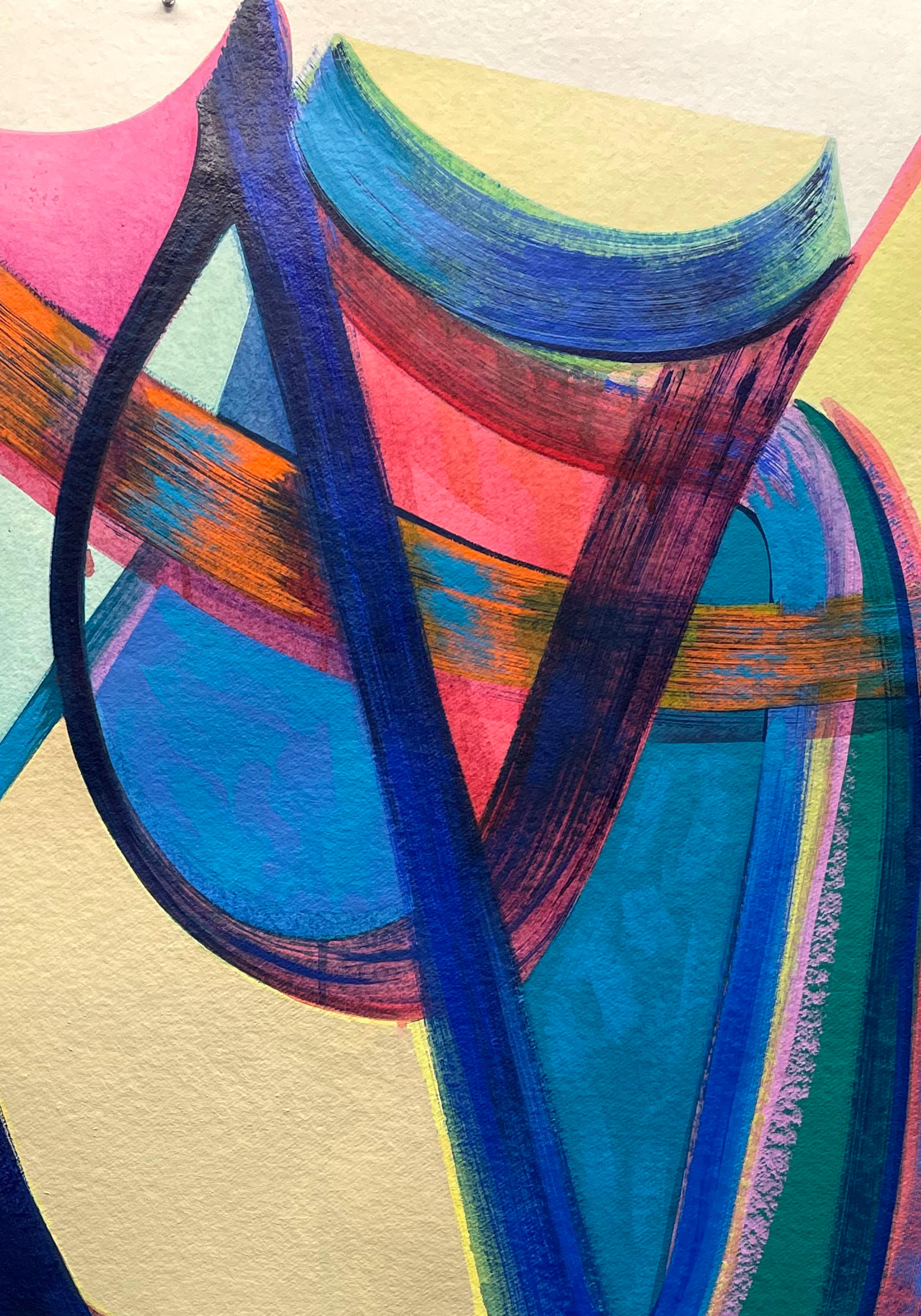 Too Much Love, 2023, abstract, colorful, watercolor and acrylic on paper - Abstract Painting by Sarah Brenneman