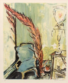 Sarah Churchill Original Lithograph "My Father's Chair" Framed Appraisal and COA