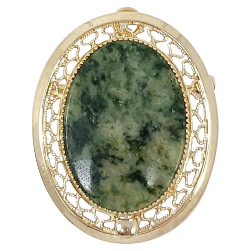 Sarah Coventry Open Back Green Gemstone 12K Gold Filled Pin Brooch Pendant For Sale