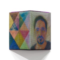 "Screen Time Mask" Dimensional Diptych With Mirror and Screen Embellishments