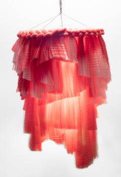"Girls Just Wanna Have Fun" Functional light object, pink synthetic fibers