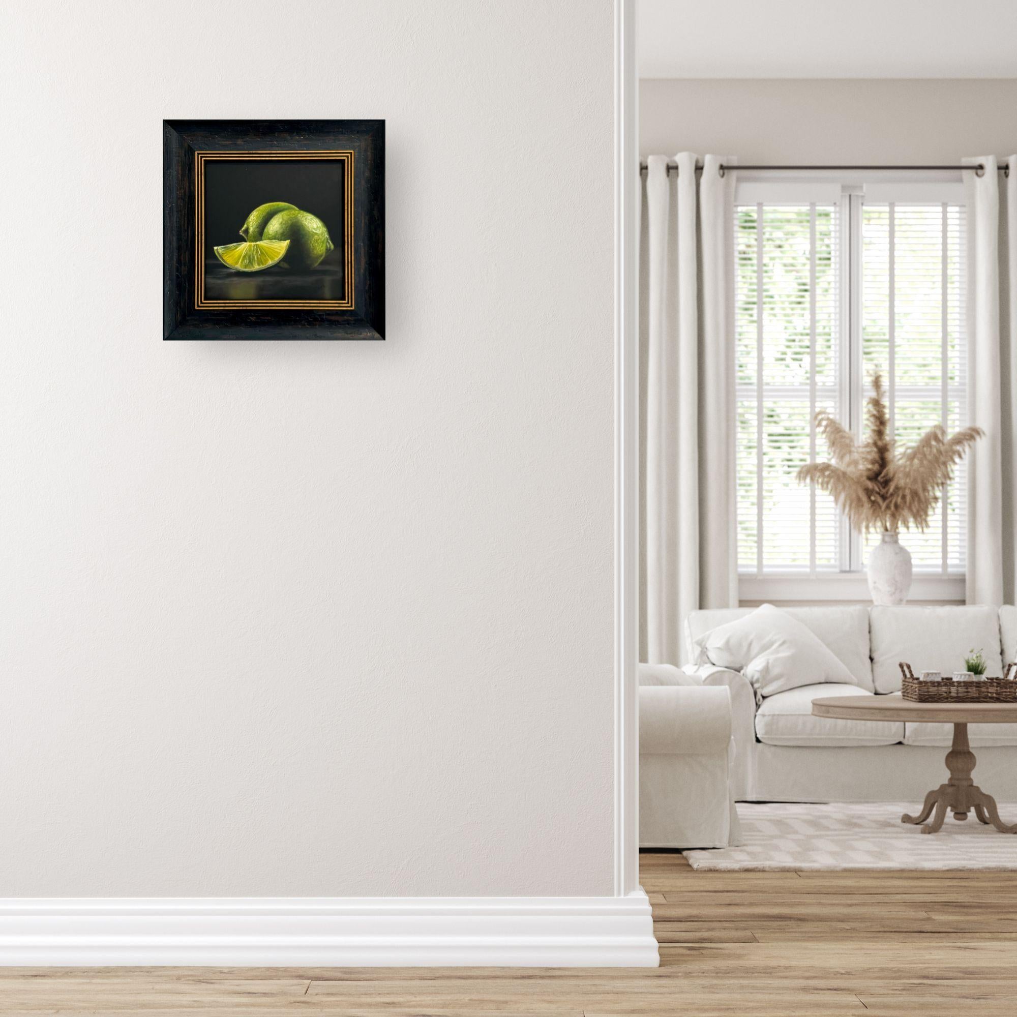 This exceptional artwork is currently on display and available for sale at Signet Contemporary Art Gallery and online.

Vivid, bold, and strikingly fresh, Lime Light is an oil on board painting that embodies the zesty vibrancy of nature’s simplest