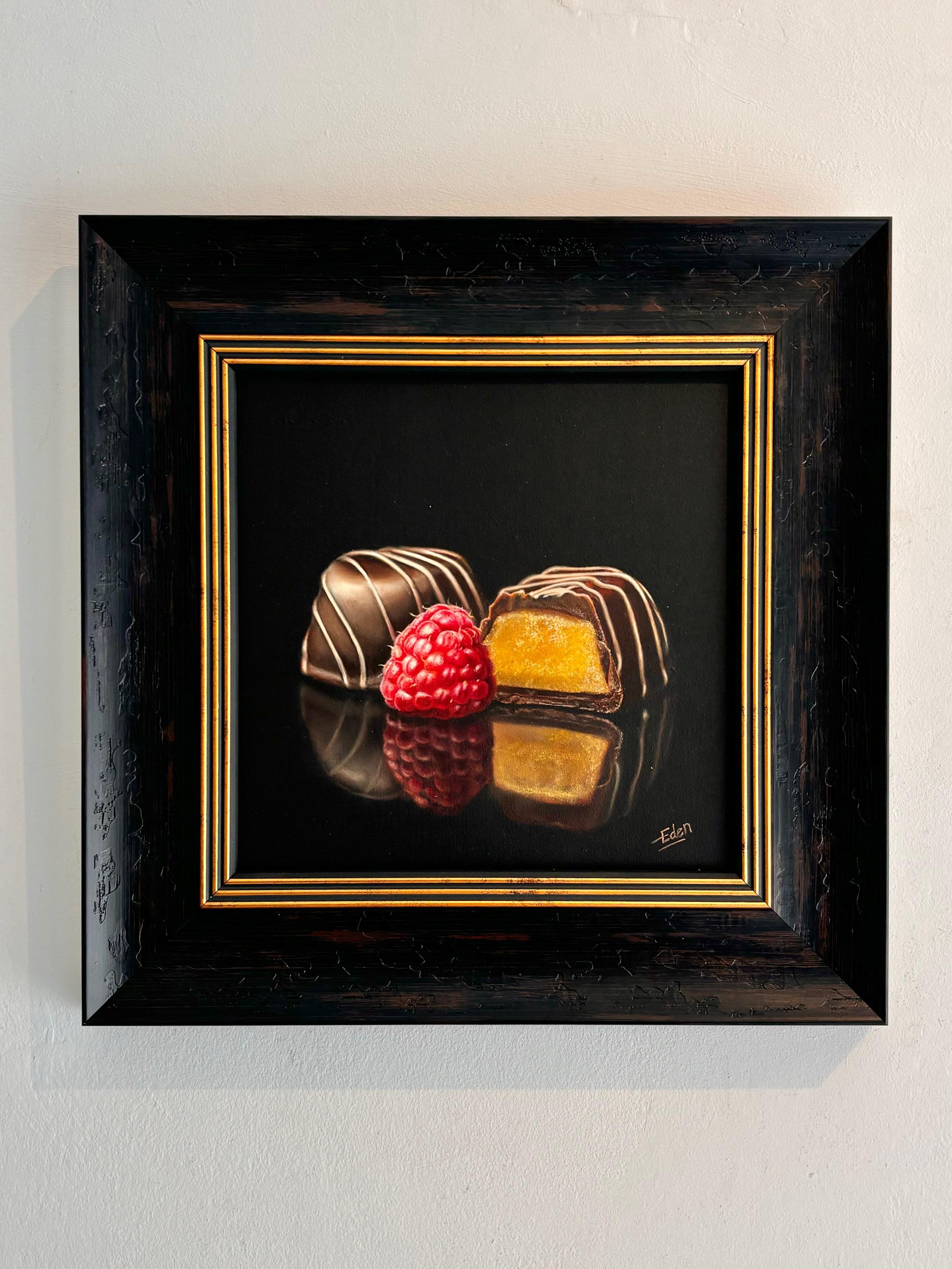 Midnight Indulgence - Original Ölgemälde - zeitgenössisch  stillleben kunstwerk – Painting von Sarah Eden