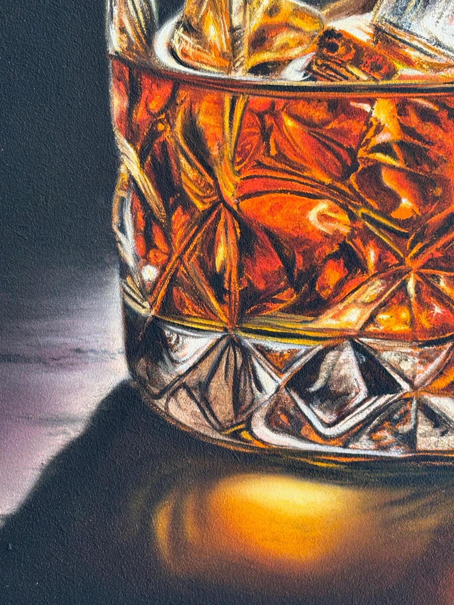 On The Rocks - Original Ölgemälde - zeitgenössisch  stillleben kunstwerk (Schwarz), Still-Life Painting, von Sarah Eden