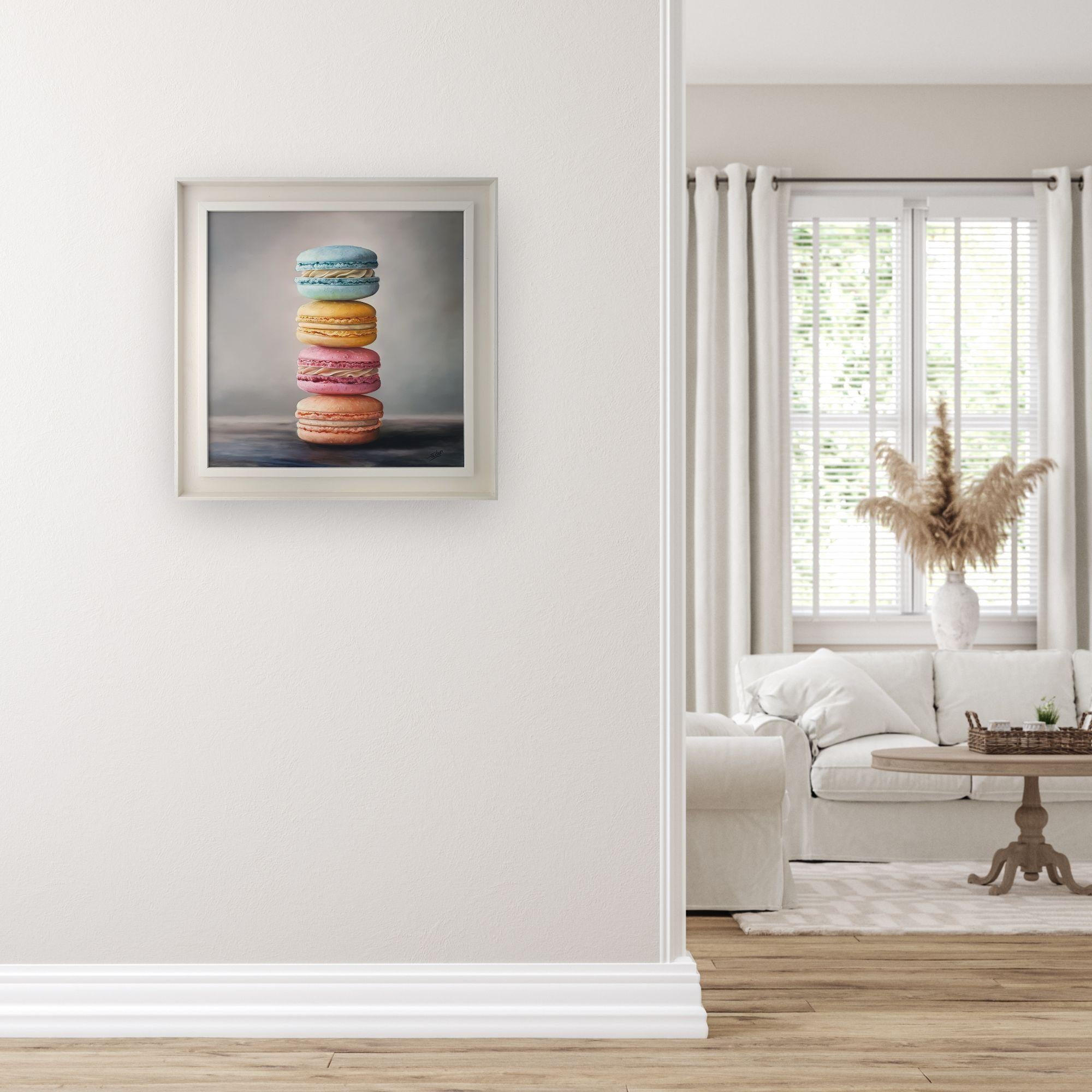 Sweet Stack - original realism oil painting - contemporary still life artwork - Photorealist Painting by Sarah Eden