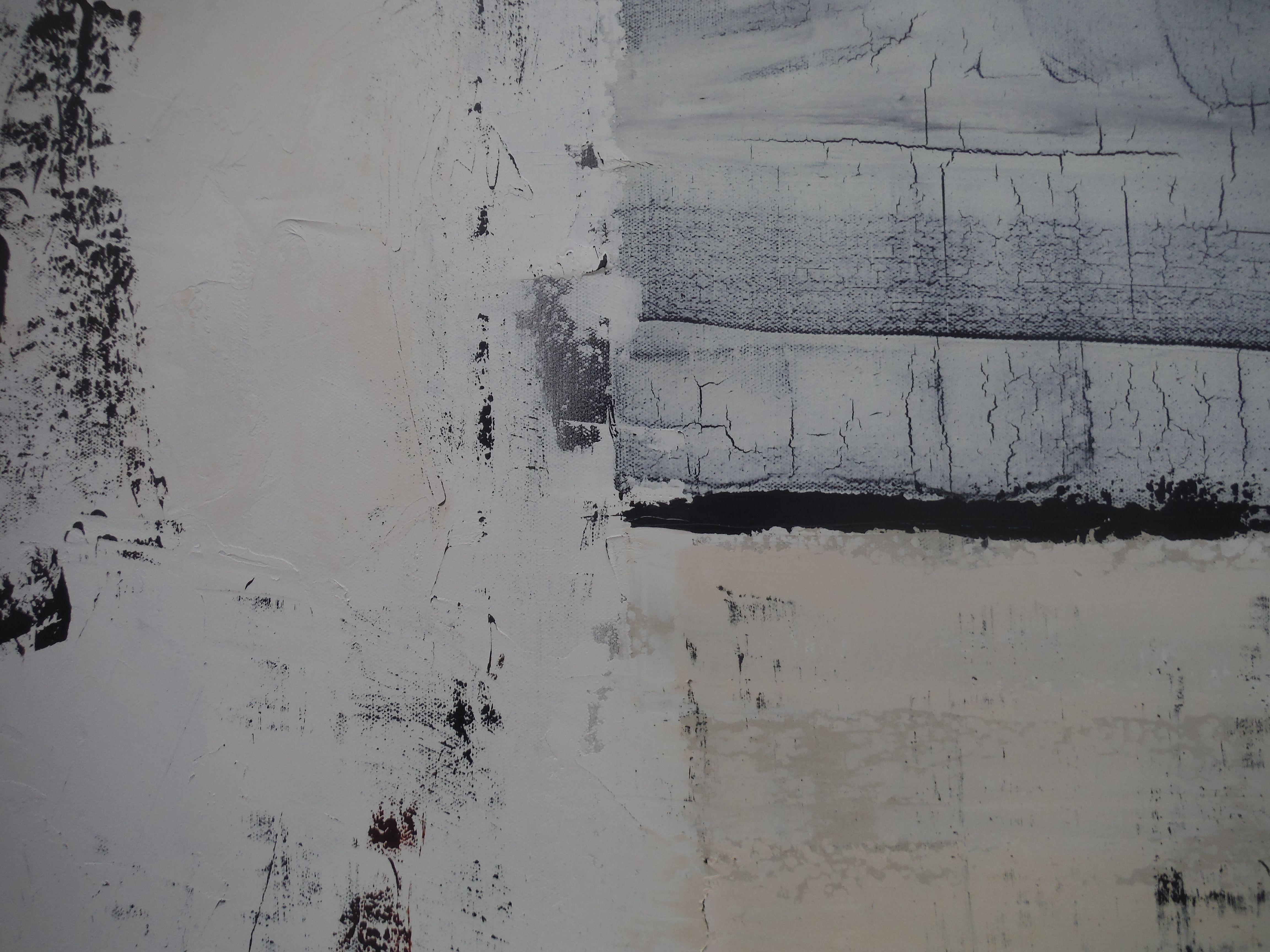 Great Expectations, Gemälde, Öl auf Leinwand (Grau), Abstract Painting, von Sarah Ernst