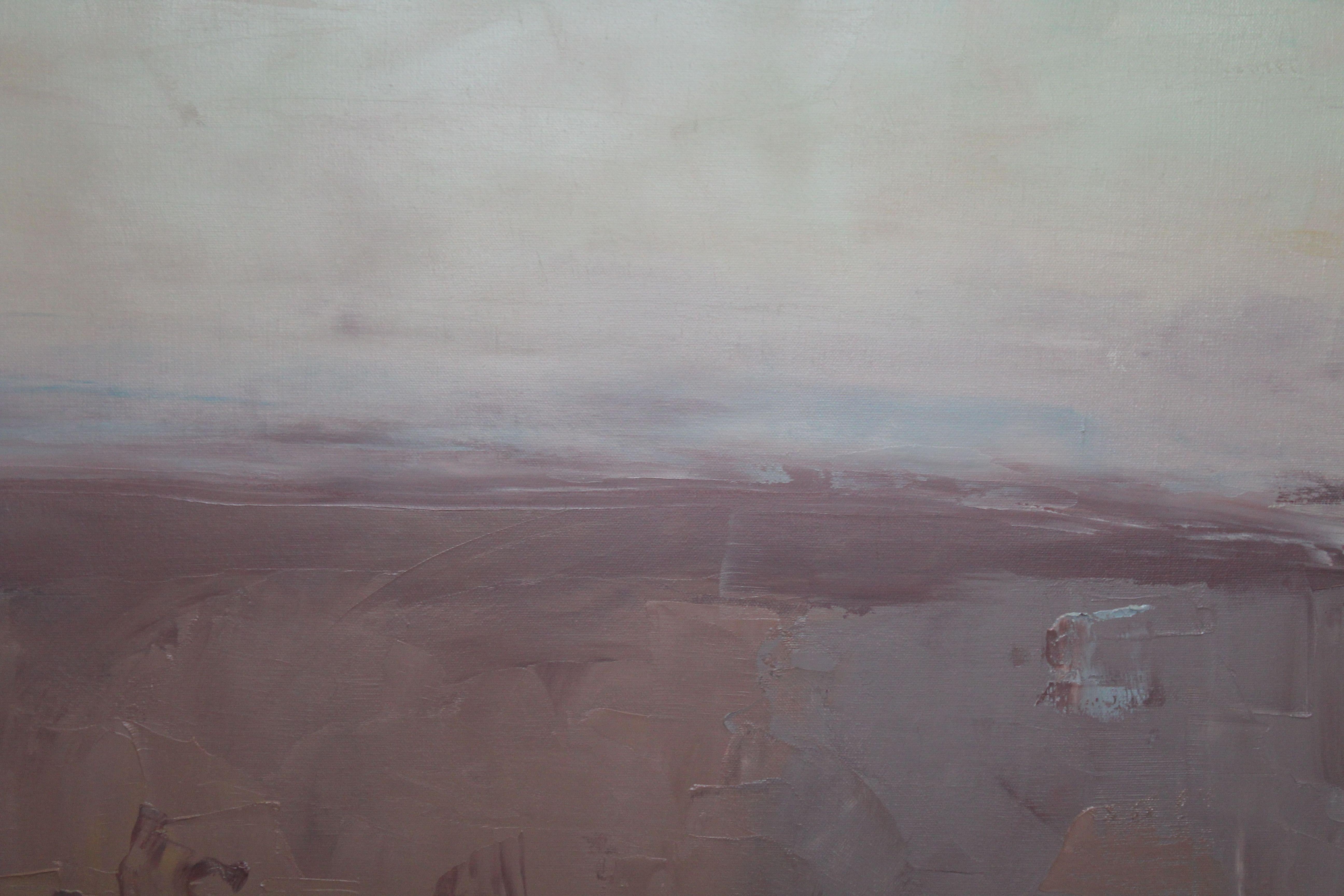 Erica e fieno, Pittura, Olio su tela - Painting Astratto di Sarah Ernst