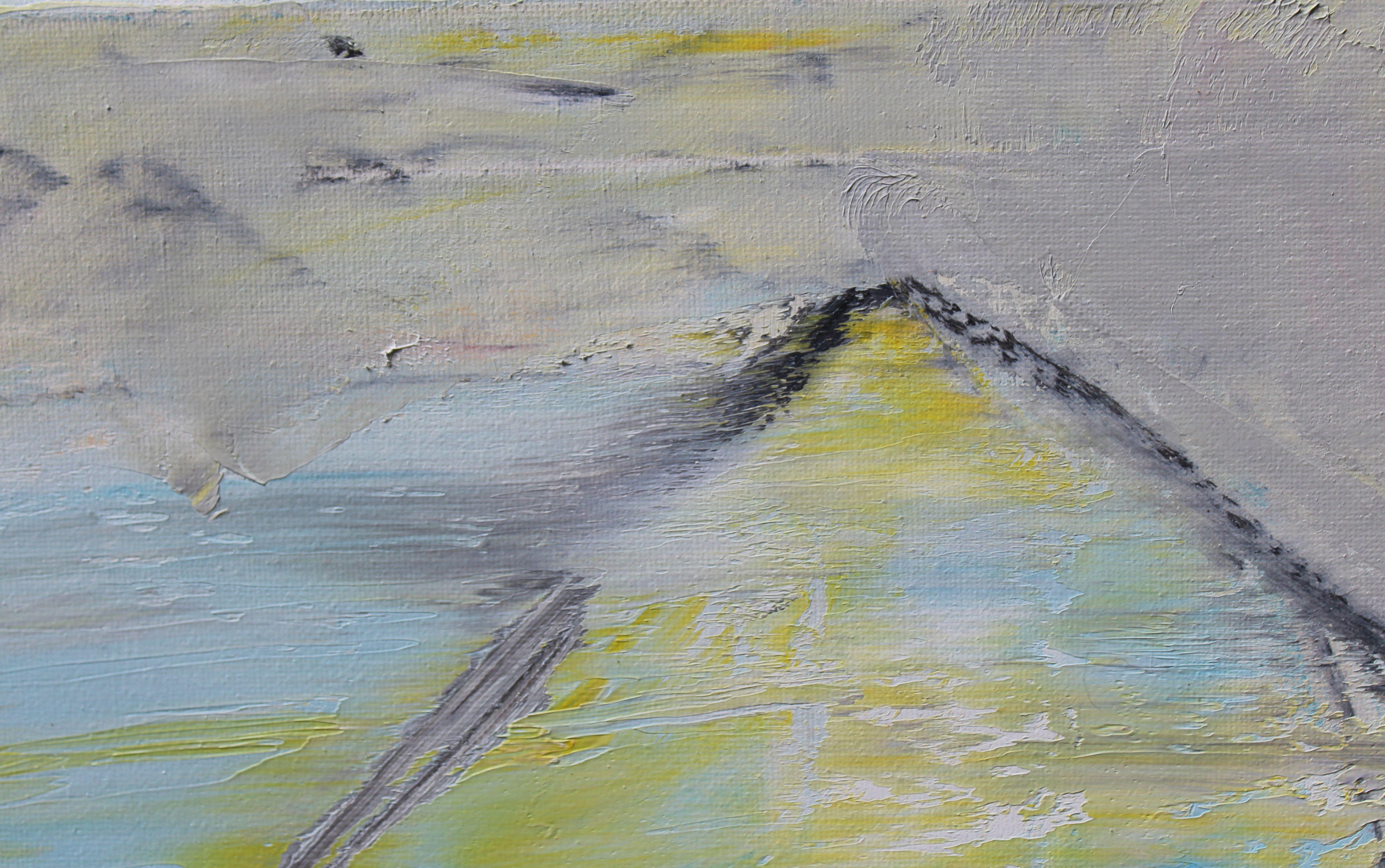This painting alludes to the dream and fractured way that we experience a memory.     Composed of all archival materials on canvas. The sides are painted, and it is wired, ready to hang, and protected by varnish.  :: Painting :: Abstract :: This