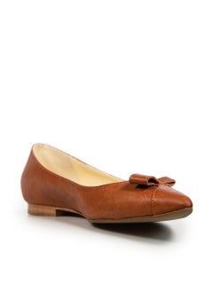 Sarah Flint Brown Leather Pointed-Toe Flats Size IT 39.5