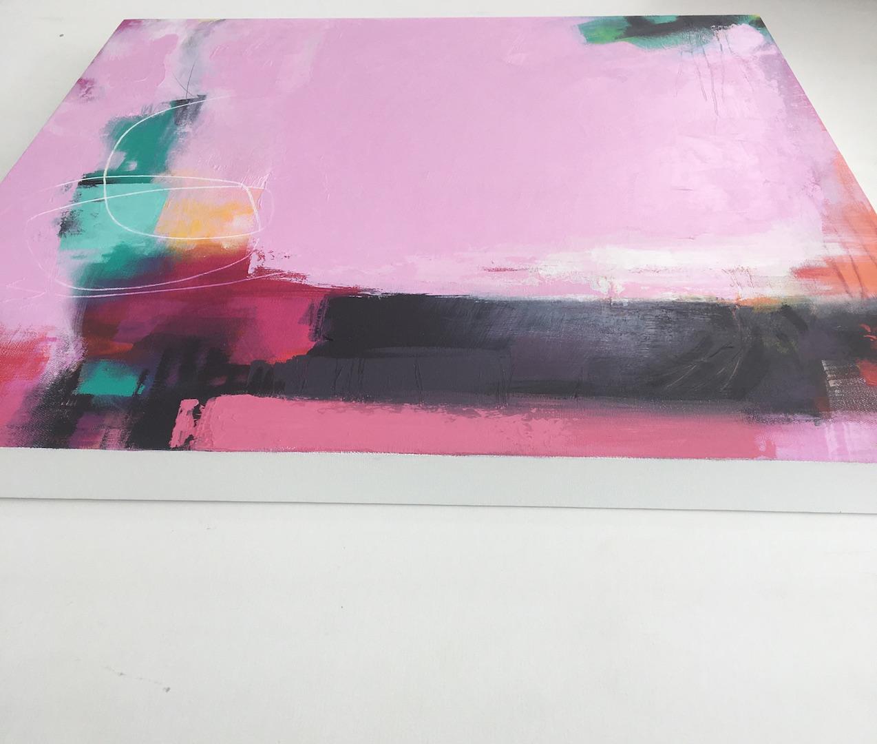 Sarah Foat, I Took You Over the Edge, pittura astratta contemporanea di paesaggio 4