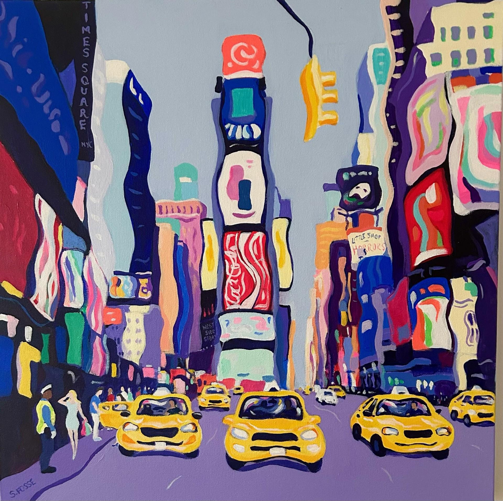 A Moment in Times Square-NY Stadtlandschaft abstrakte surreale Malerei-zeitgenössische Kunst