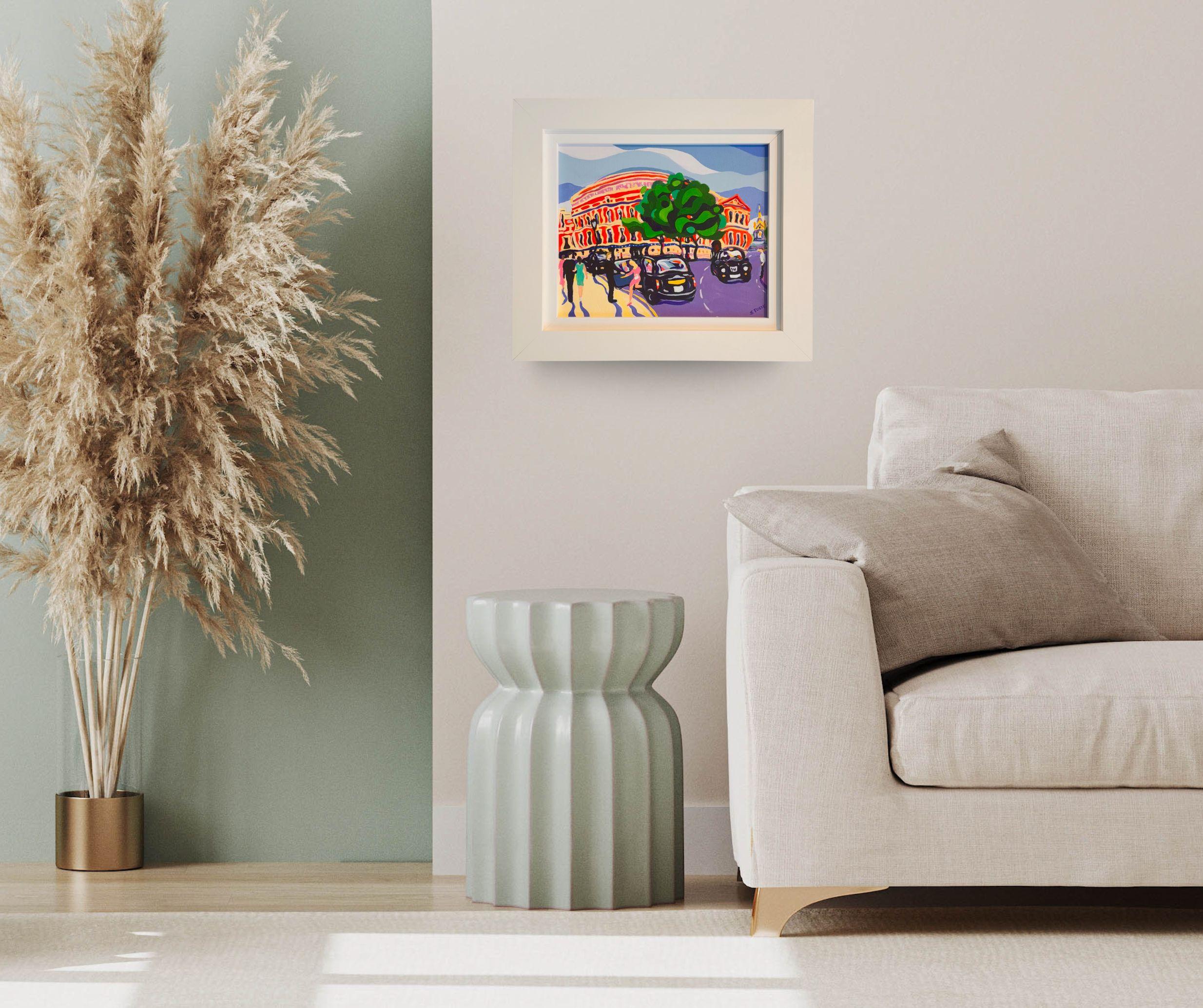 Summer Evening at the Albert Hall -original modern realism cityscape artwork - Abstract Art by Sarah Fosse