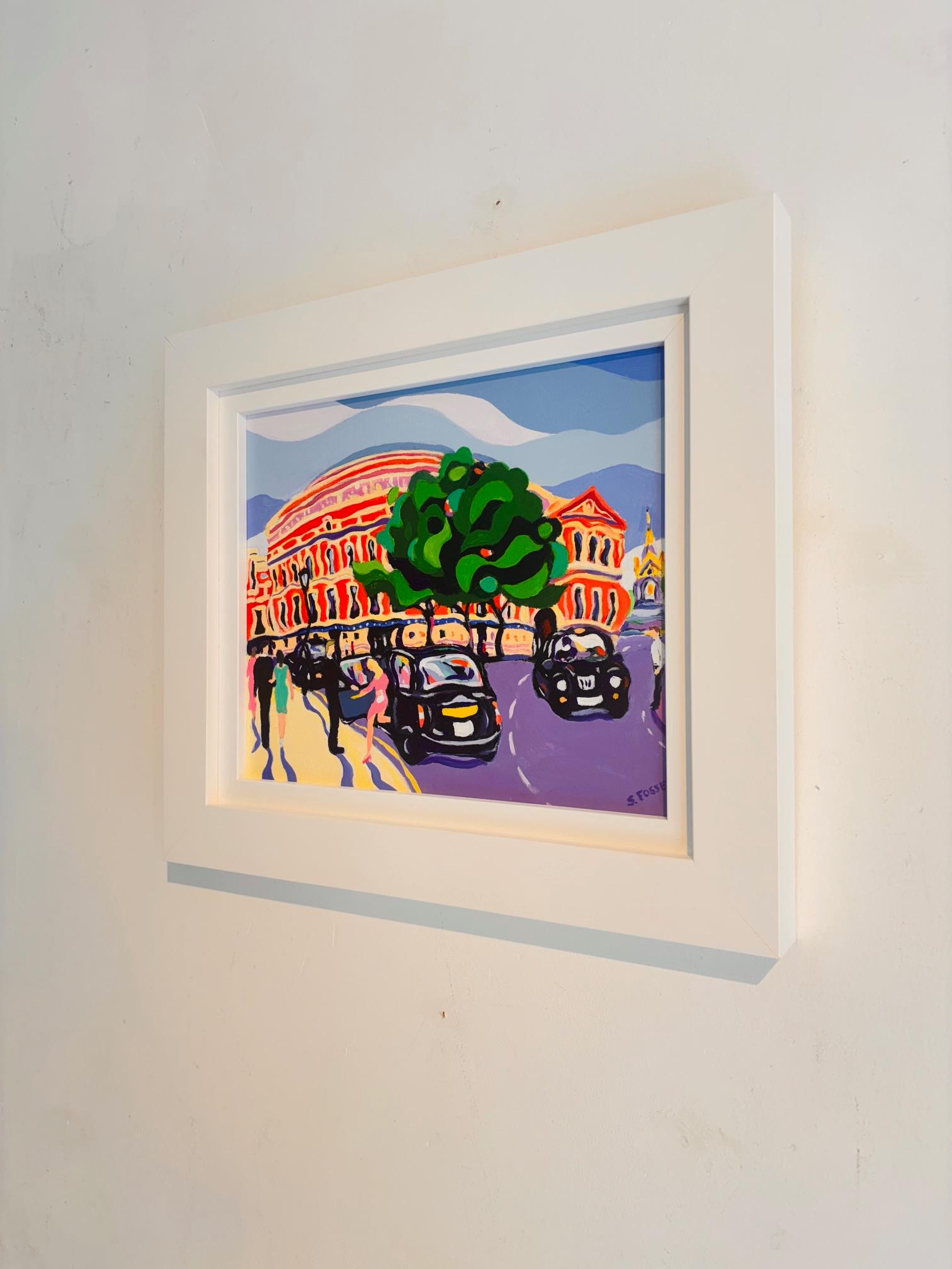 Sommerabend in der A. Hall - Originelles Kunstwerk mit moderner realistischer Stadtansicht im Angebot 1
