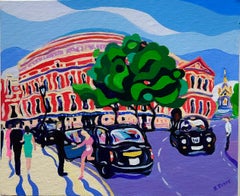 Soirée d'été à l'A Hall -original modern realism cityscape artwork