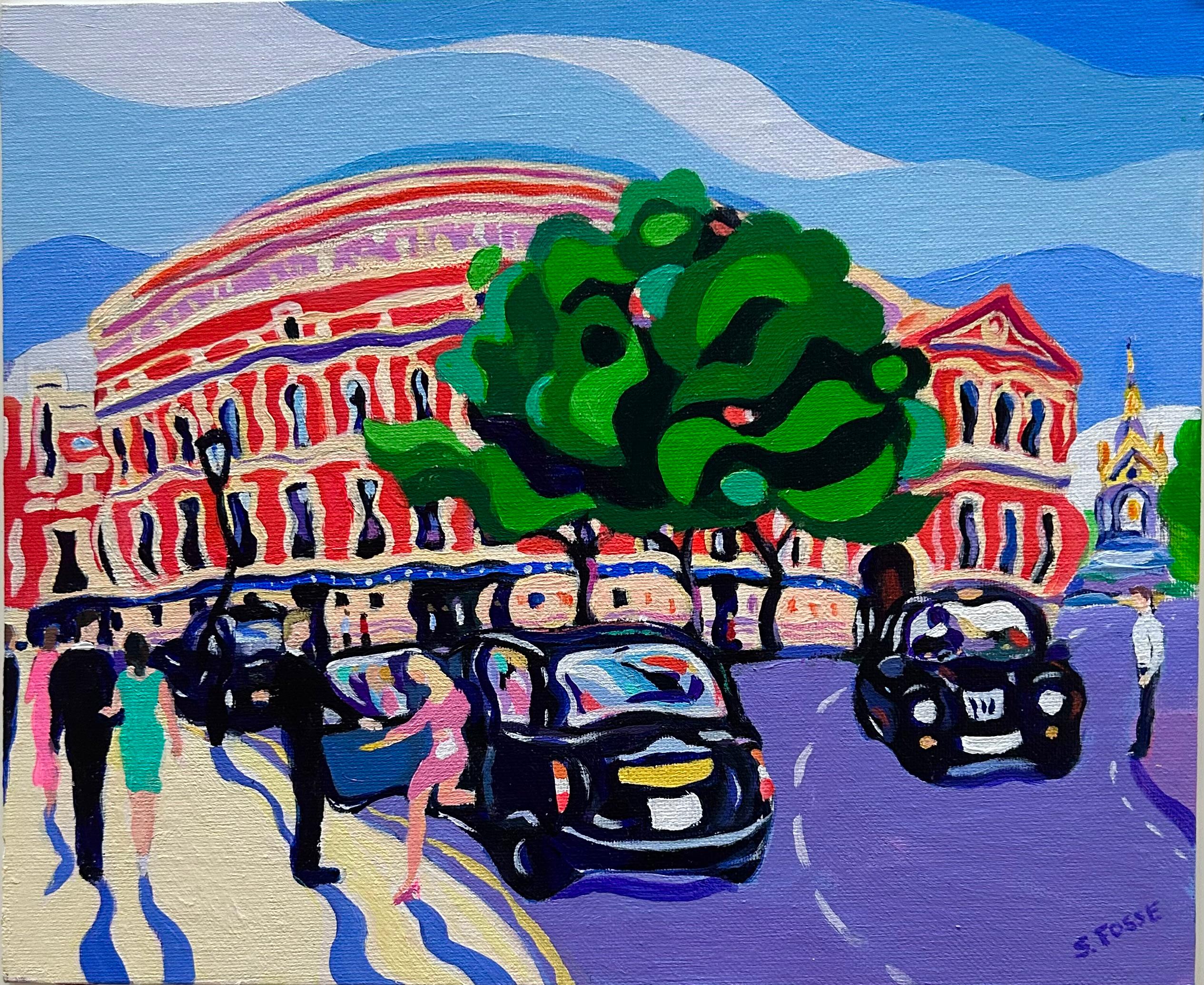 Soirée d'été à l'A Hall -original modern realism cityscape artwork