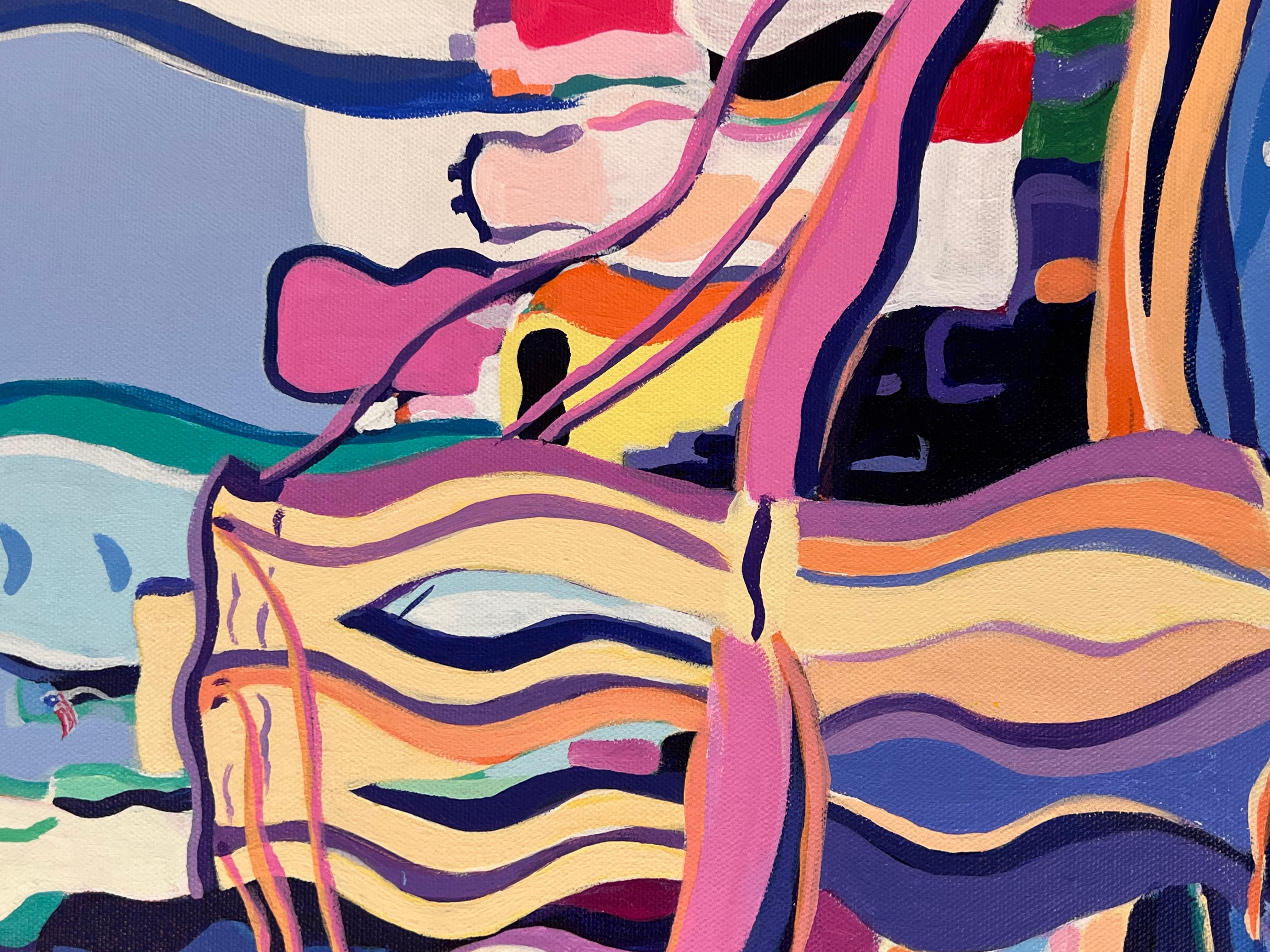 Melodie surreali del ponte - pittura astratta originale del paesaggio urbano di New York - Arte contemporanea - Painting di Sarah Fosse