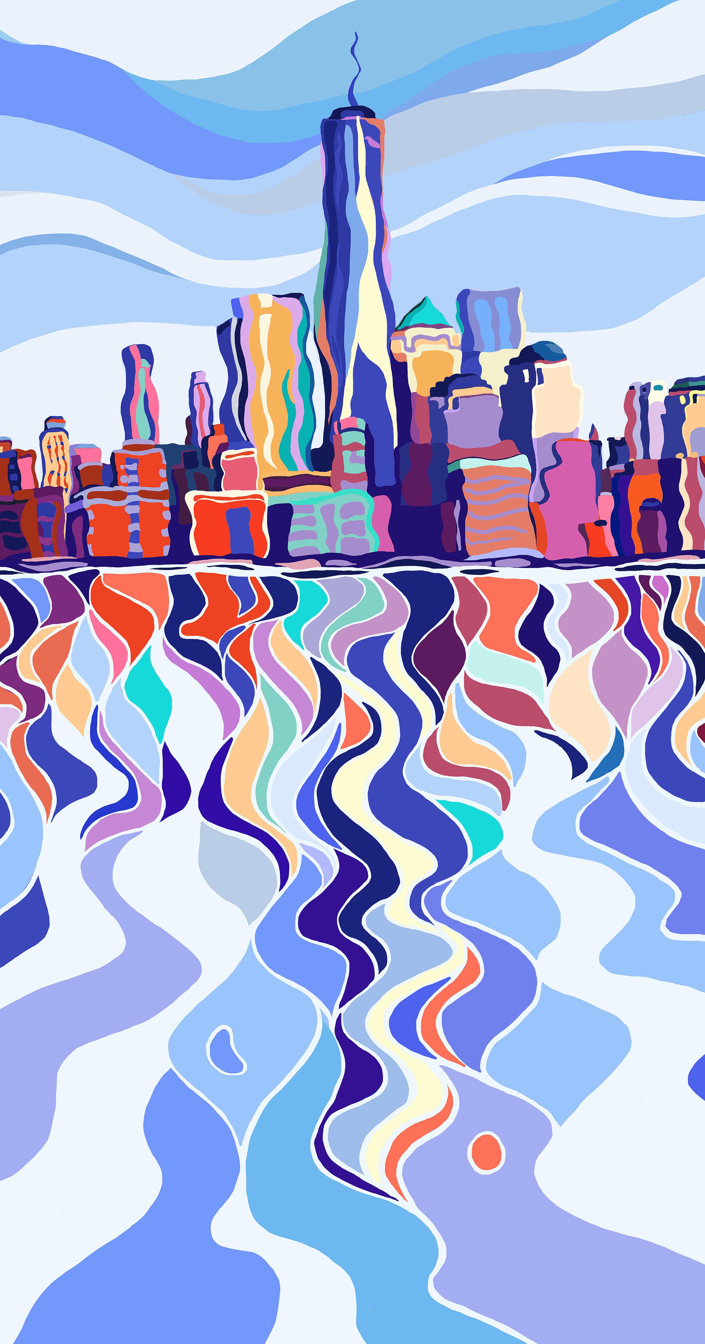 Réflexions sur Manhattan  Impression encadrée à tirage limité de Sarah Fosse en vente 1
