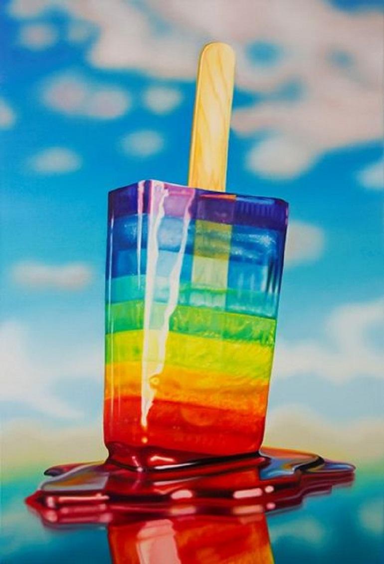 Rainbow Popsicle - Painting by Sarah Graham