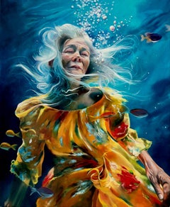 "Flourish" (2024) de Sarah Harvey, Pintura al óleo original sobre lienzo