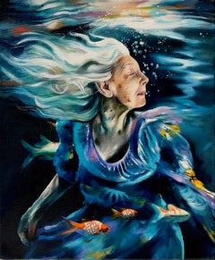 "Fragilidad líquida" (2024) Por Sarah Harvey, Pintura al óleo original sobre lienzo
