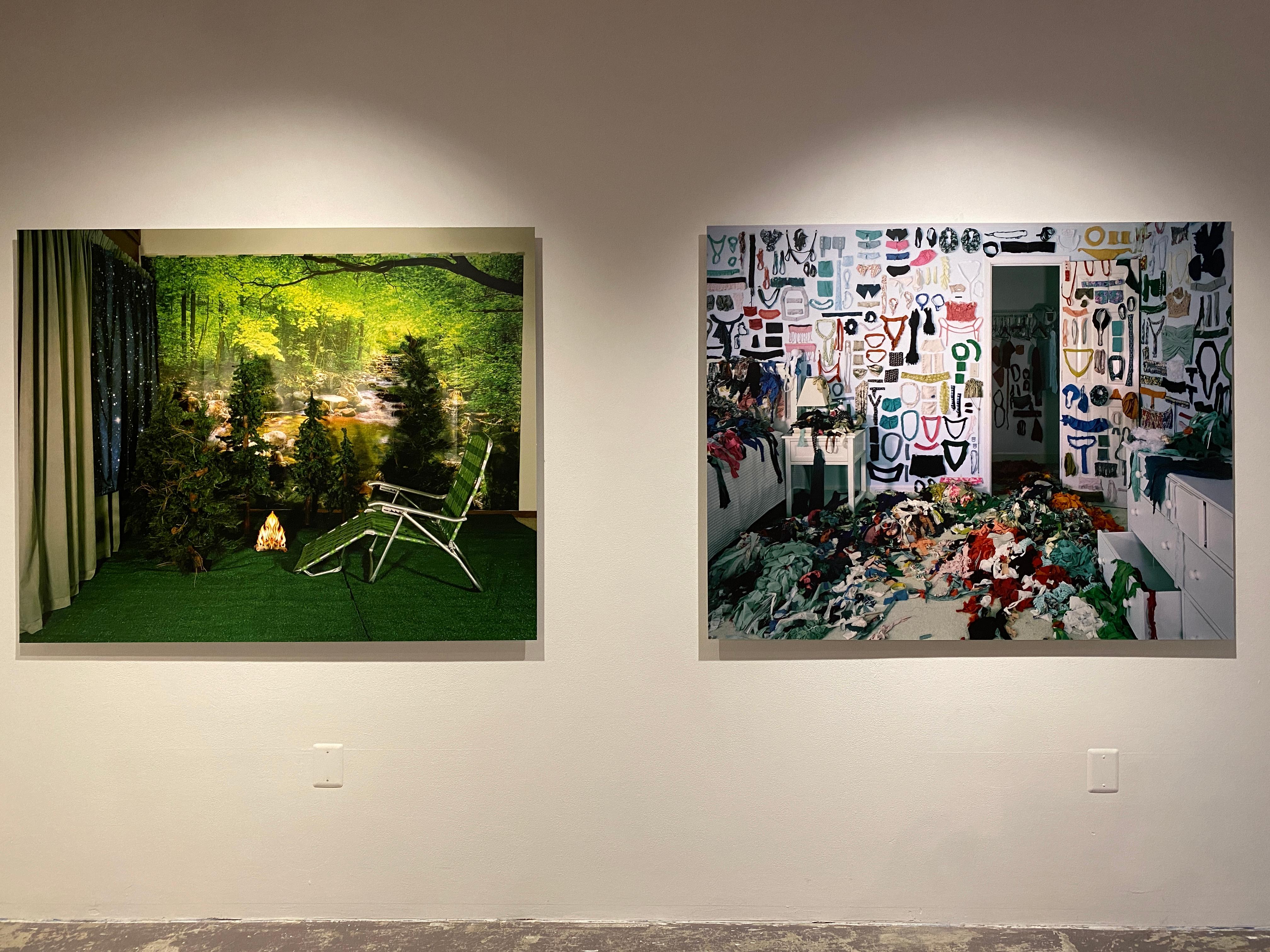 PRIVATE NATURE- Twilight Living Series Chromogenic Print, Green, Tree Room - Contemporary Art by Sarah Hobbs