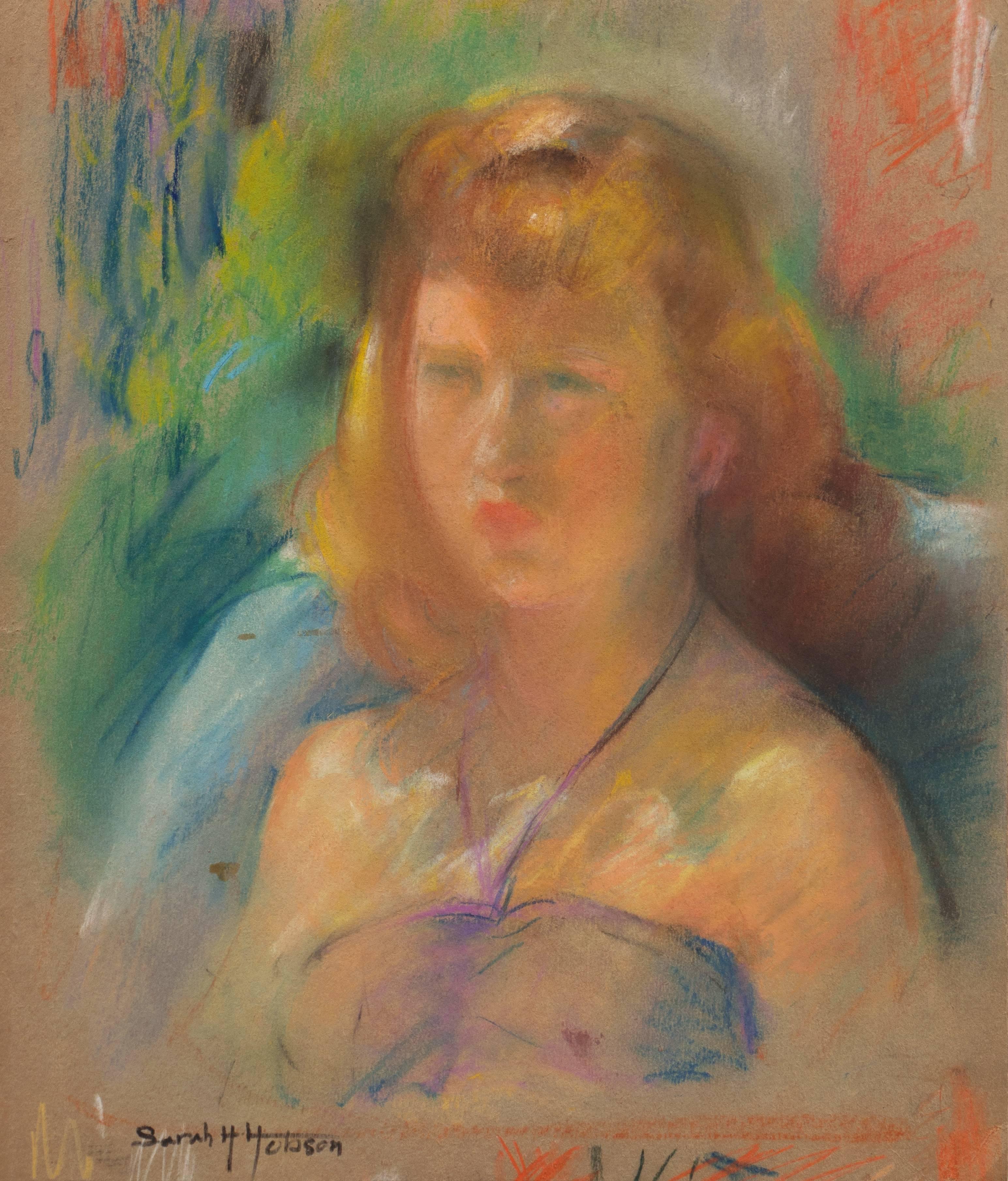 Figurative Painting de Sarah Hobson - Estudio de una mujer joven", artista californiana, Instituto de Arte de Chicago