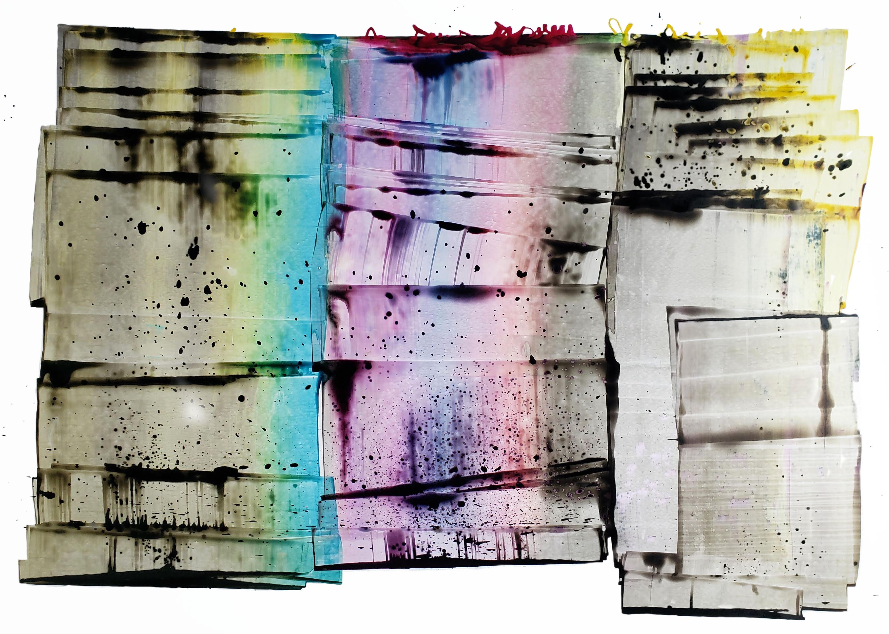 Peinture à l'encre abstraite sur papier « I Assumed » de Sarah Irvin