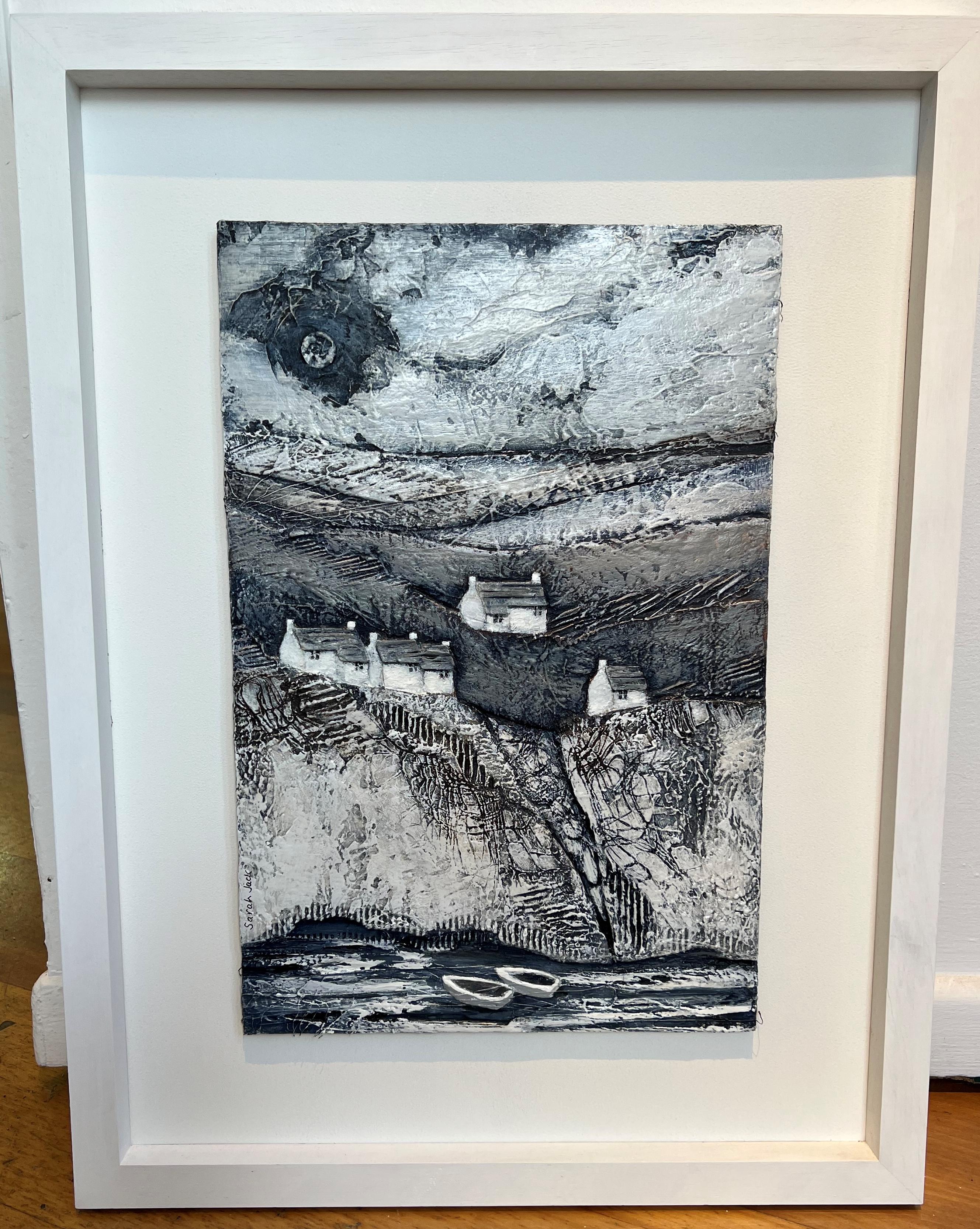 Down to the Sea - Brooding British Landscape / Framed Mixed Media - Contemporary Mixed Media Art by Sarah Jack
