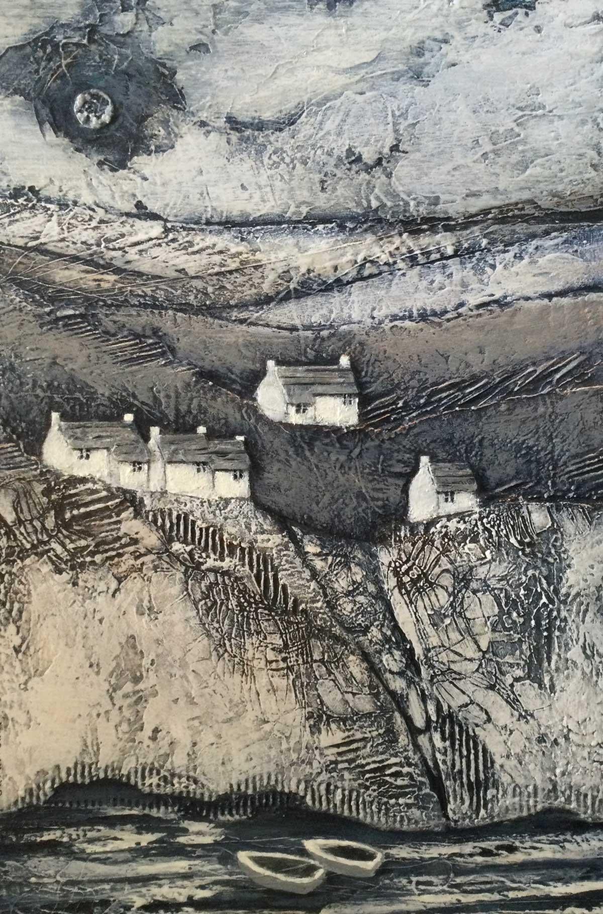Down to the Sea - Brooding British Landscape / Framed Mixed Media