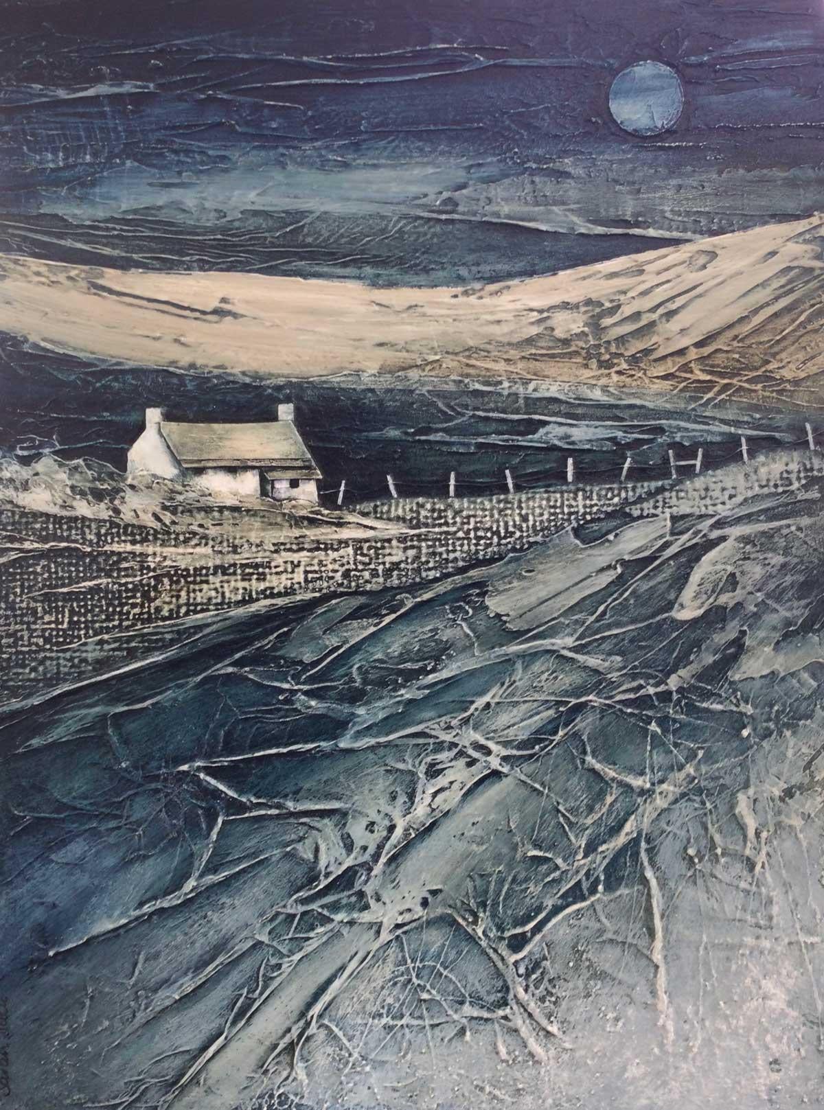 Peace at Last - Contemporary Rural Landscape: Gerahmte Mixed Media 