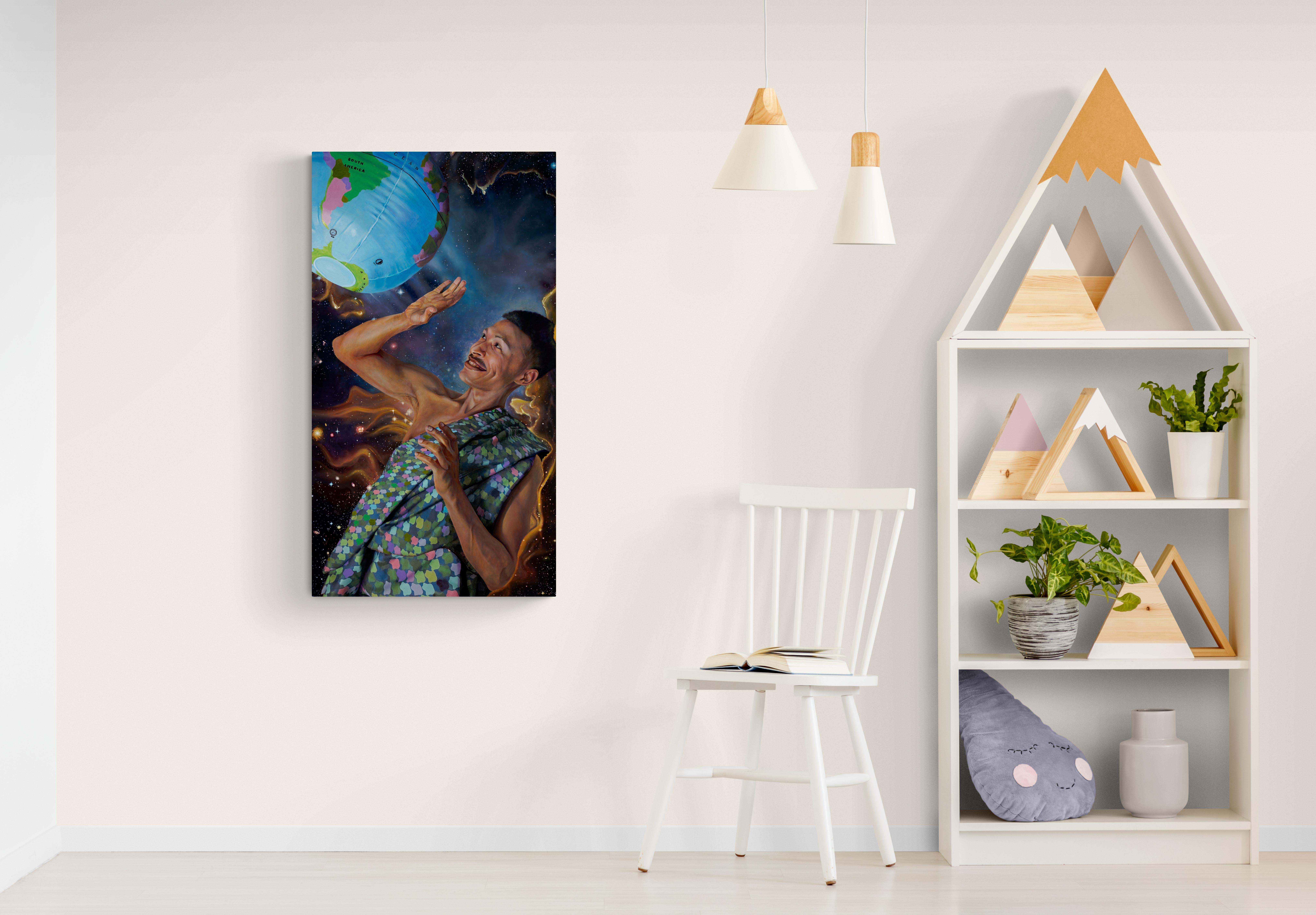 Atlas Servido, Pintura Surrealista Narrativa Lúdica Contemporánea Original
49