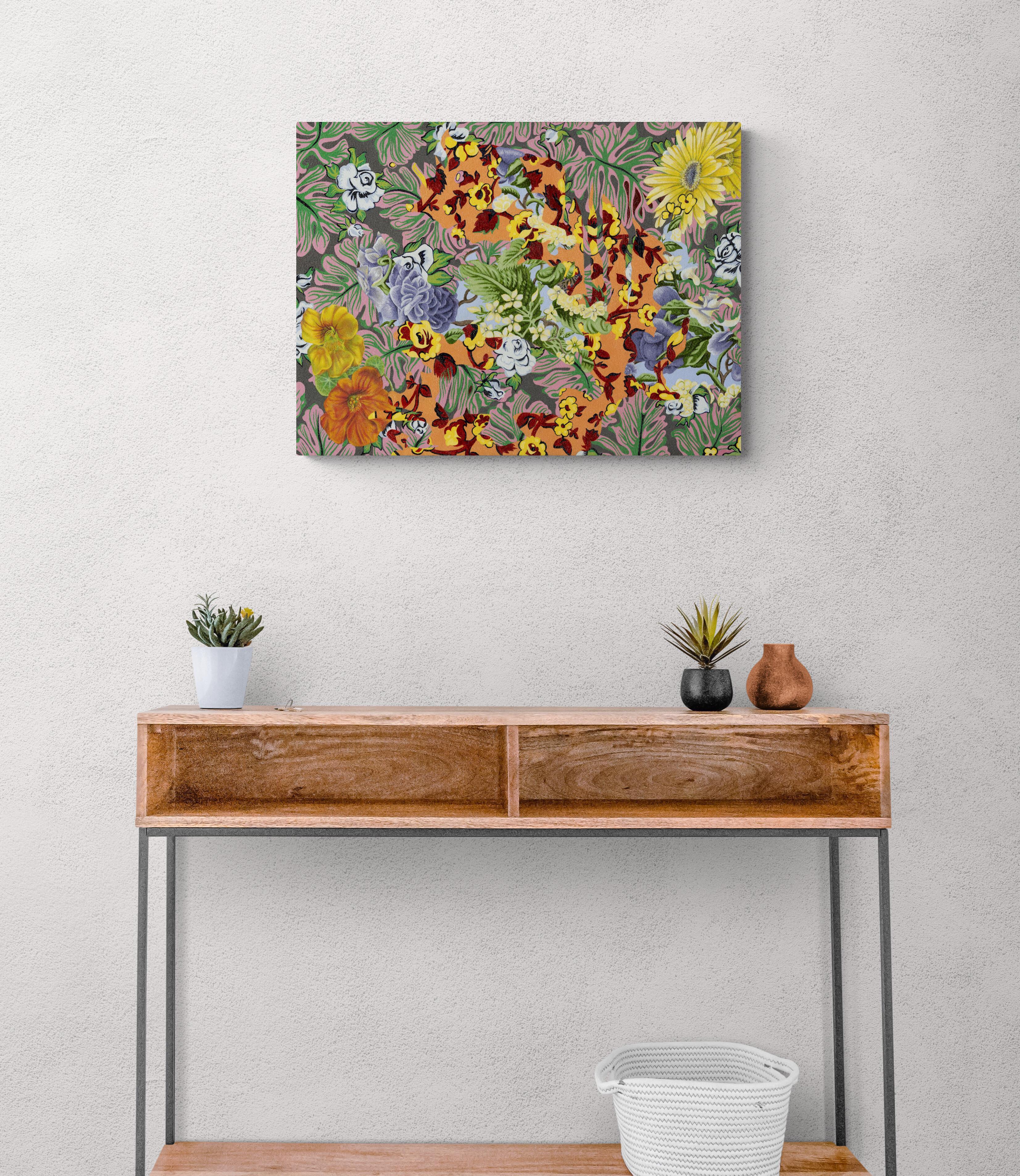 Ginny y Tommy, Pintura Botánica Surrealista Contemporánea Original 5