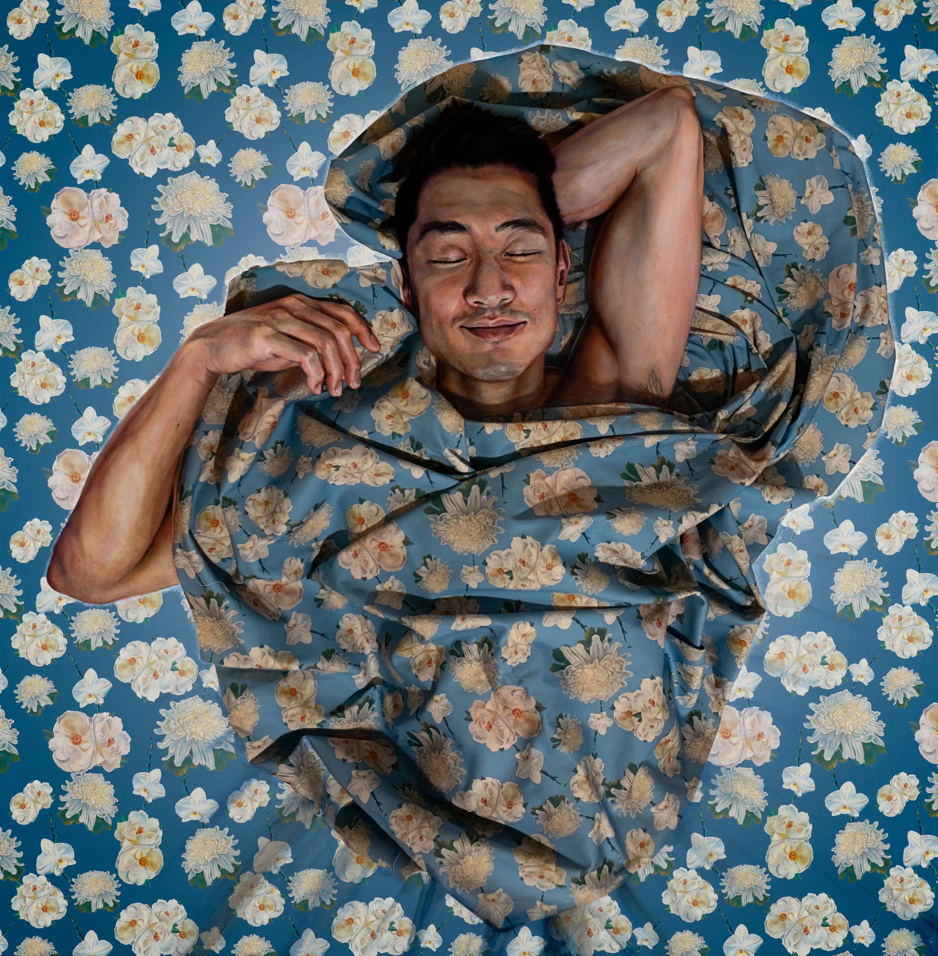 Sunday Morning, Original Contemporary Surrealist Figurative Portrait Painting