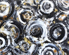 Life to the Full Black And White - Large Abstract Original Acrylic Painting