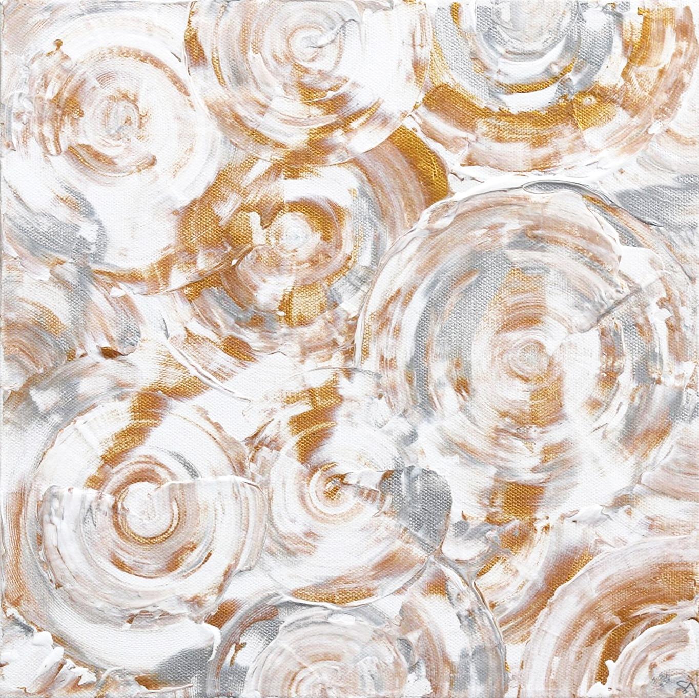 Sarah Johnson Abstract Painting - Life to the Full LA 4 - White and Beige Neutral Colored Original Abstract Art