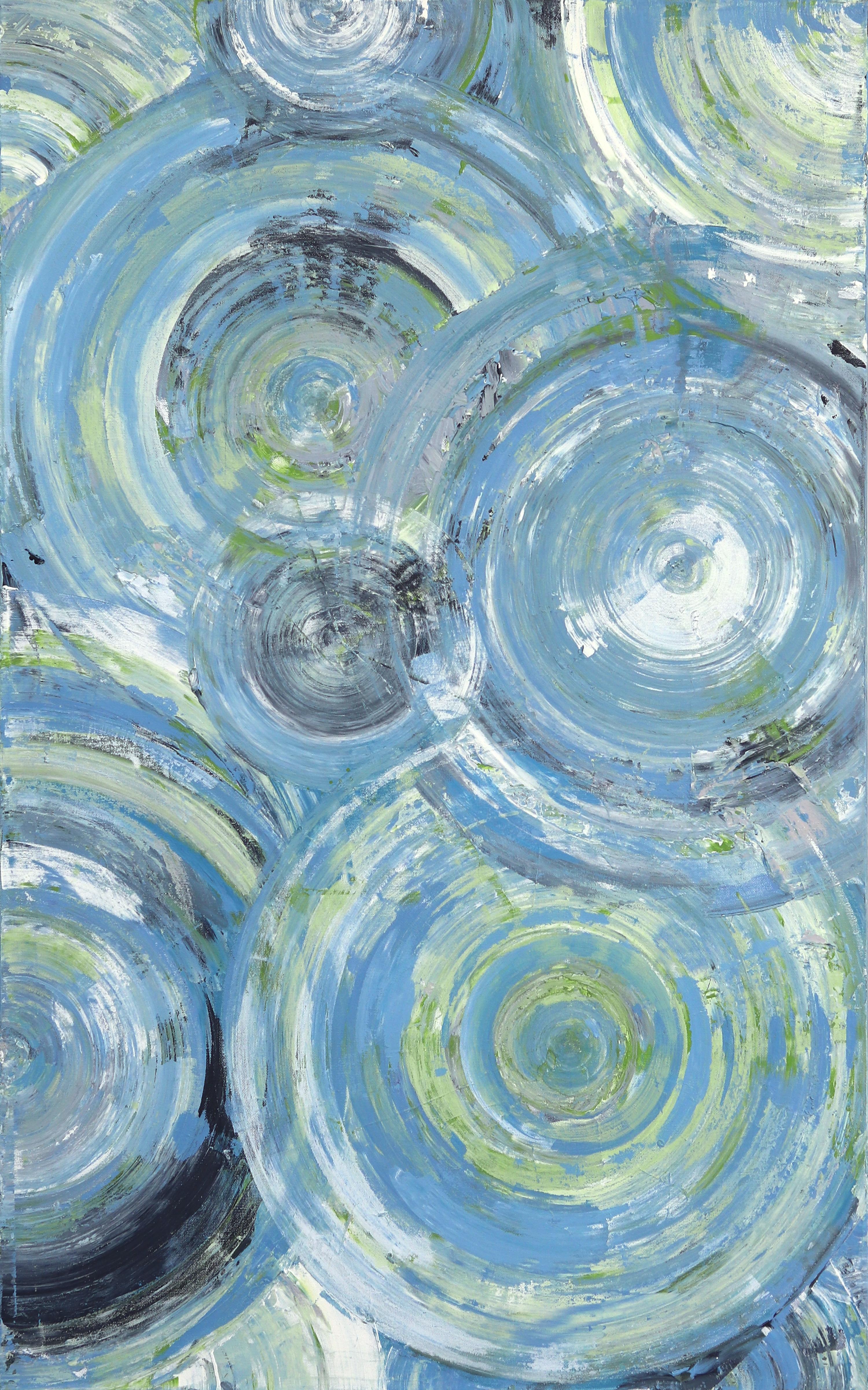 Abstract Painting di Sarah Johnson - La vita al massimo LA Blue 1 - Pittura acrilica originale su tela
