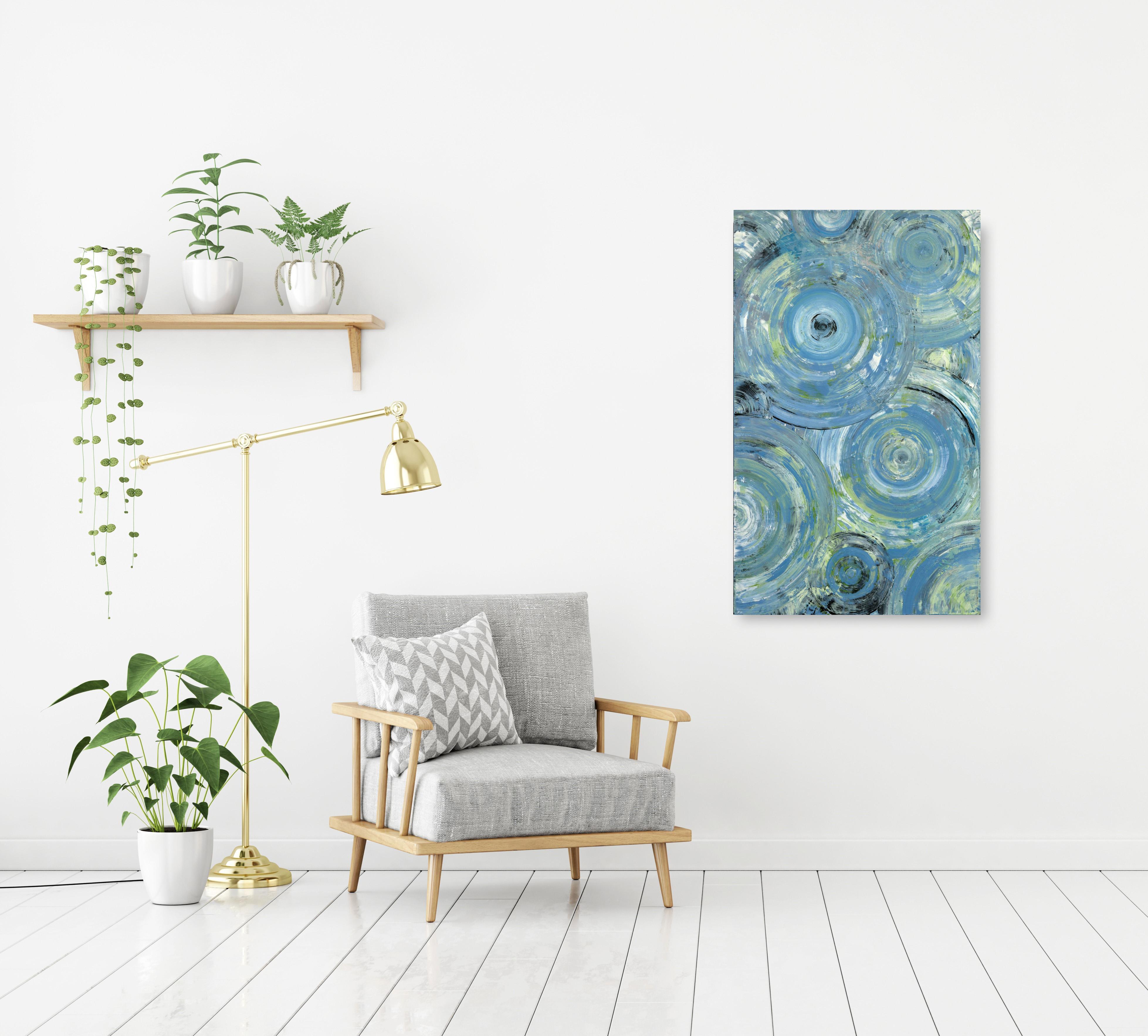 La vita al massimo LA Blue 2 - Pittura acrilica originale su tela - Art Astratto di Sarah Johnson