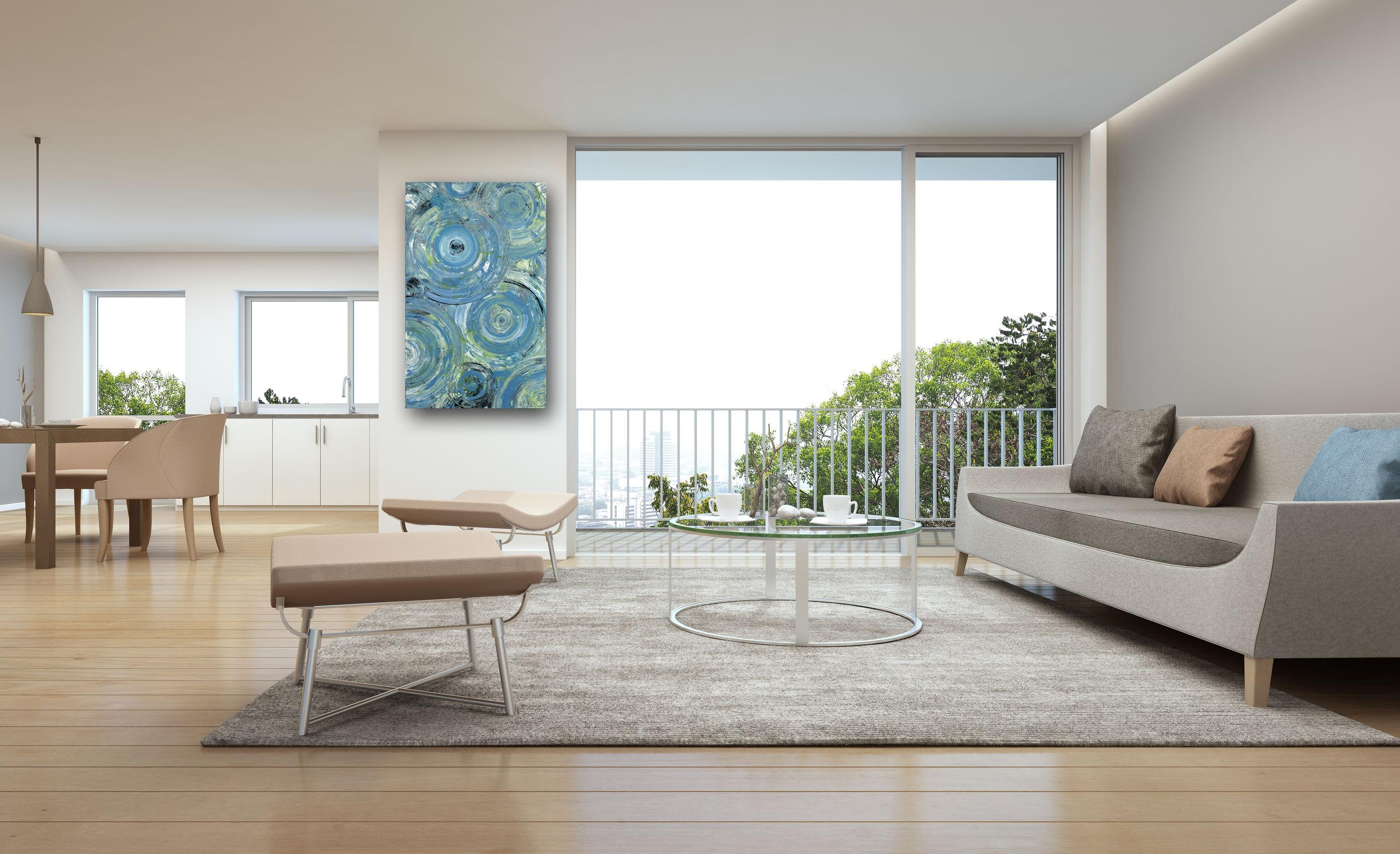 La vita al massimo LA Blue 2 - Pittura acrilica originale su tela in vendita 3
