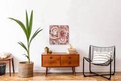 Life to the Full LA Red 1 - White and Red Neutral Colored Original Abstract Art