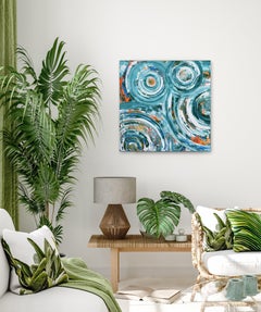 Life to the Full LA Teal 1 - Blue Multicolor Original Abstract Painting